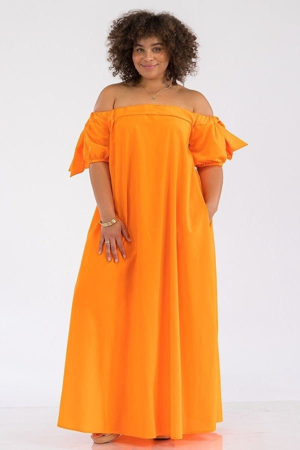 Karen T 9343 Off Shoulder Maxi Dress