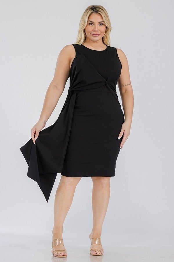 Karen T 9370 Midi Dress W/ Bow