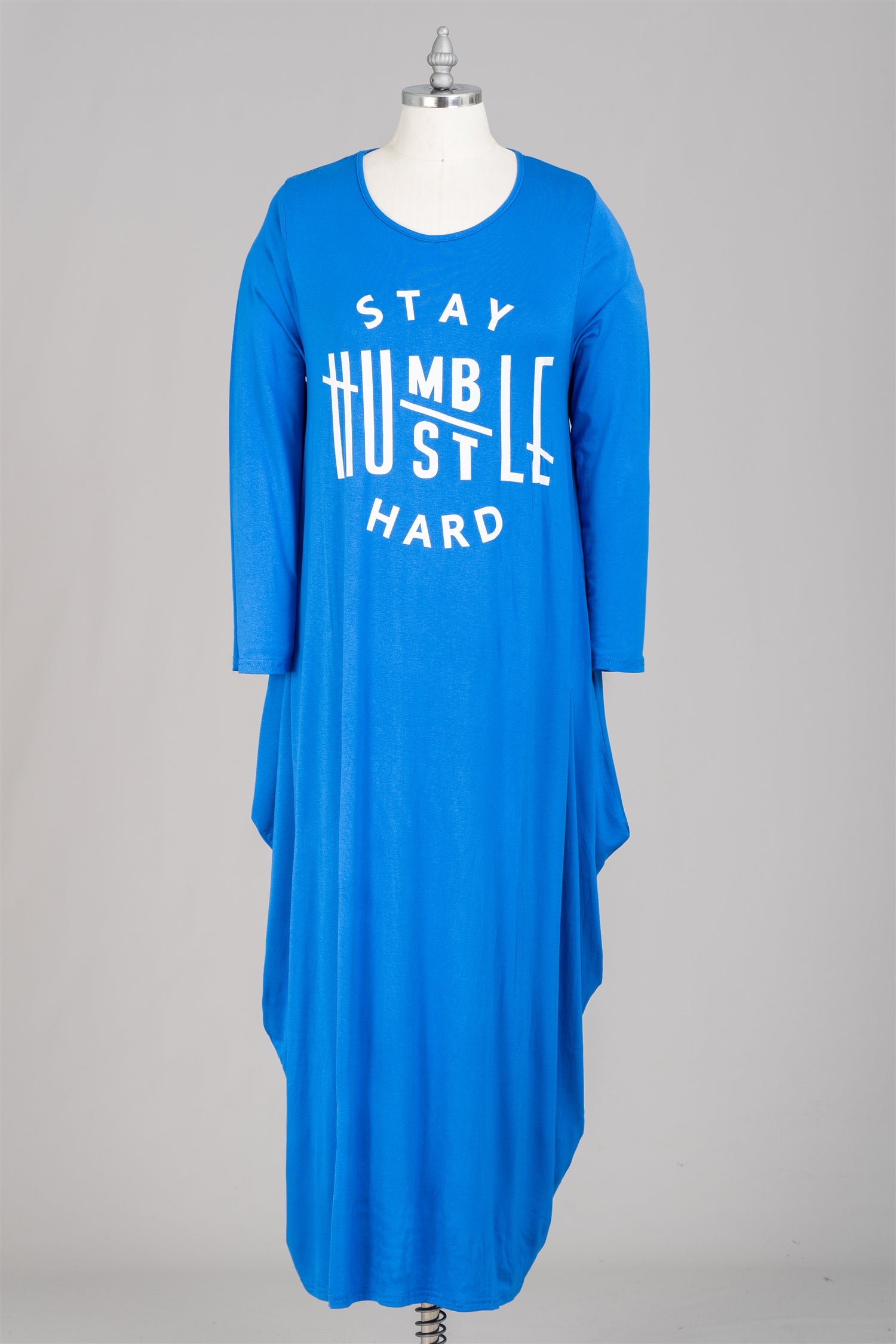 KaraChic CHH21065 Stay Humble Graphic Knit Maxi Dress