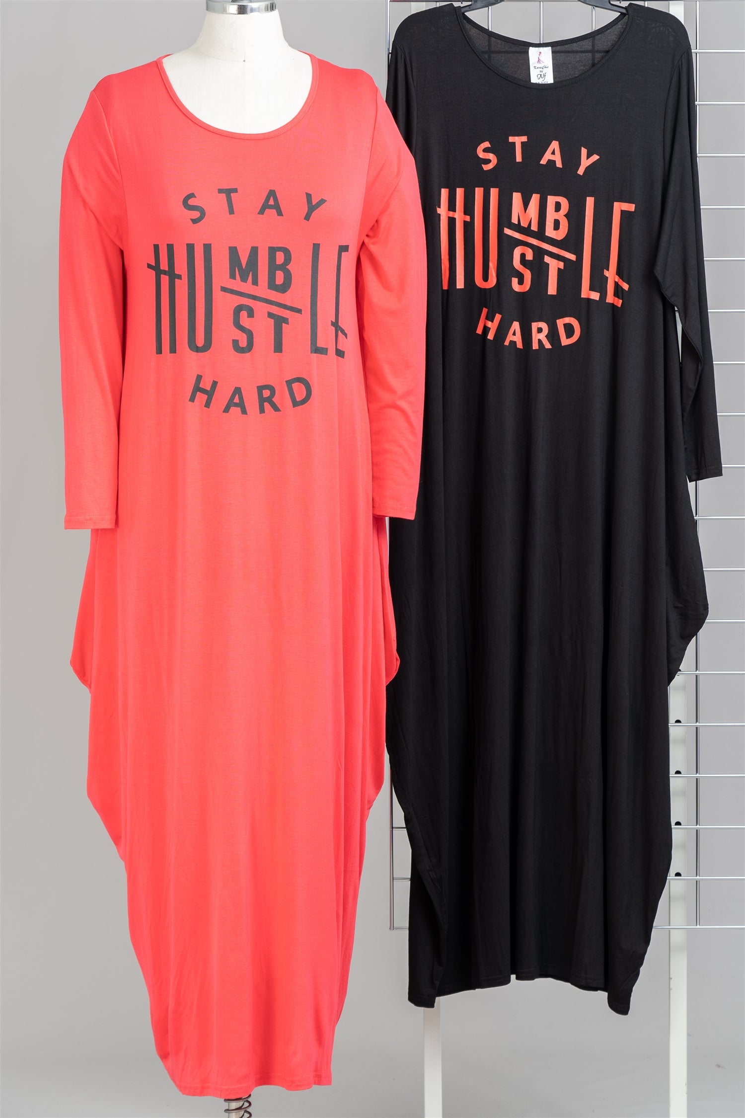 KaraChic CHH21065 Stay Humble Graphic Knit Maxi Dress