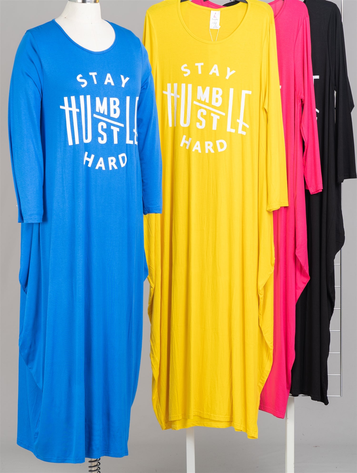 KaraChic CHH21065 Stay Humble Graphic Knit Maxi Dress