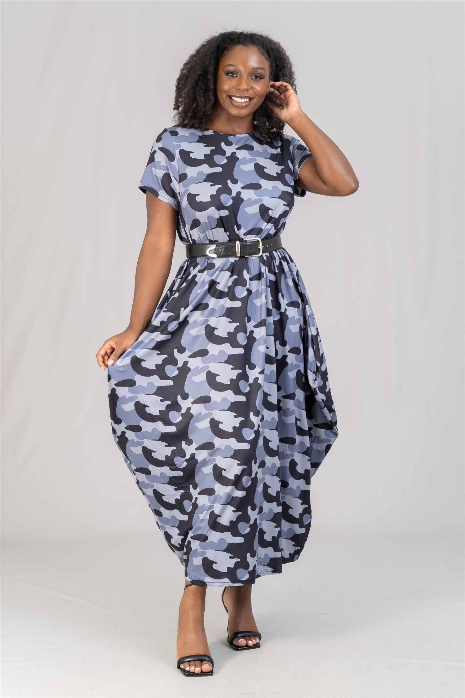 KaraChic CHH22002 Print Knit Maxi Dress