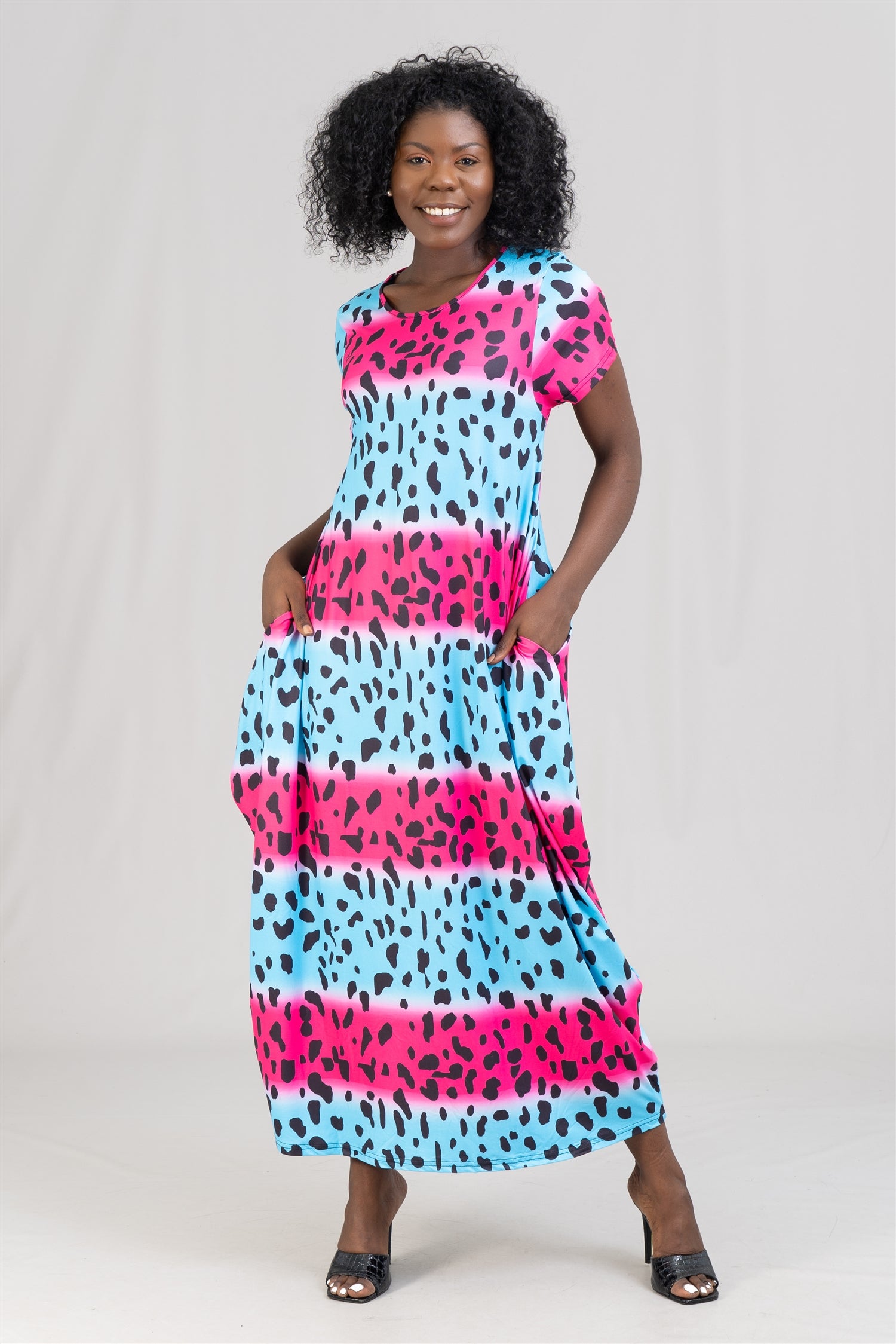 KaraChic CHH22003 Print Knit Maxi Dress