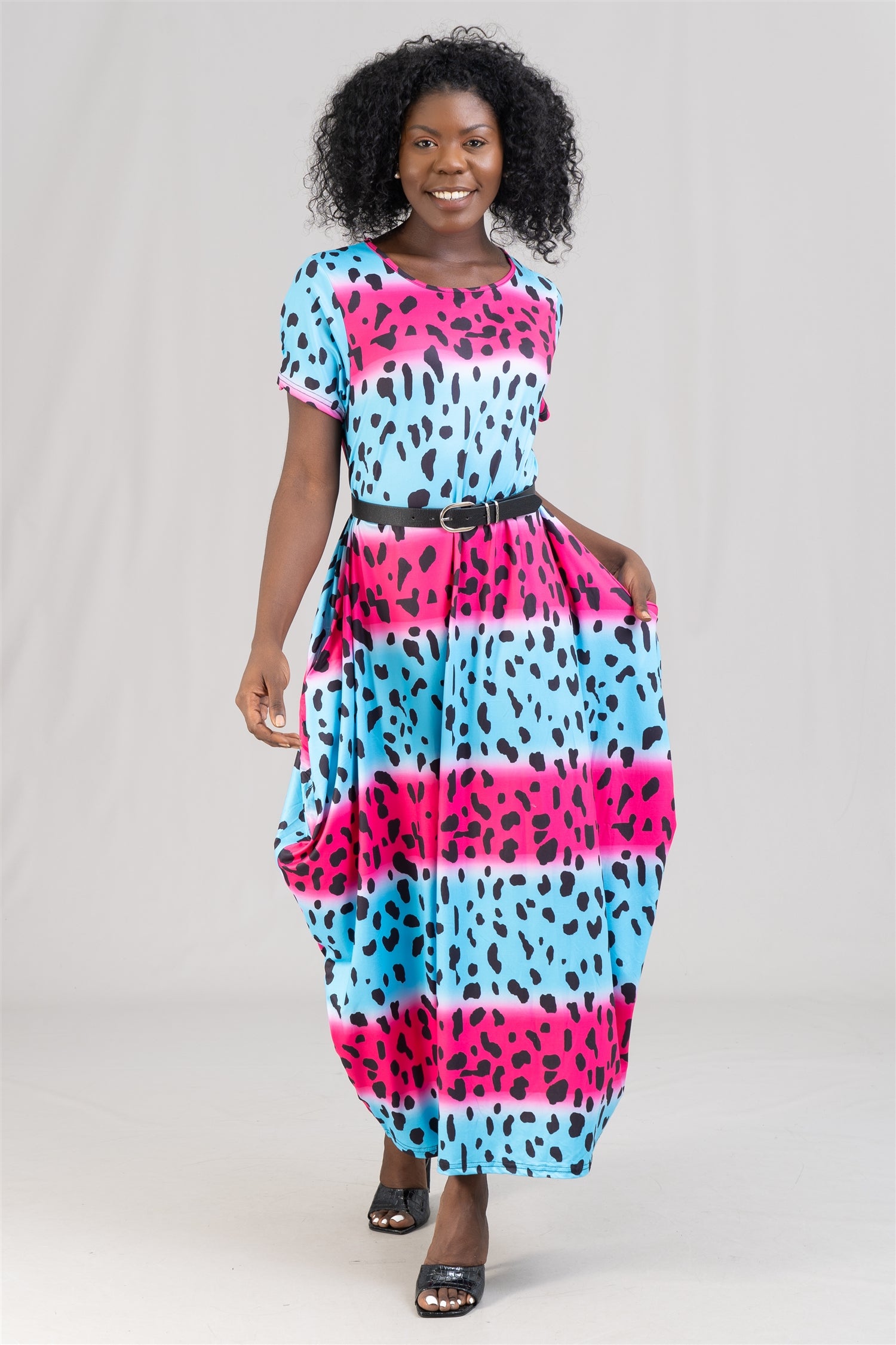 KaraChic CHH22003 Print Knit Maxi Dress