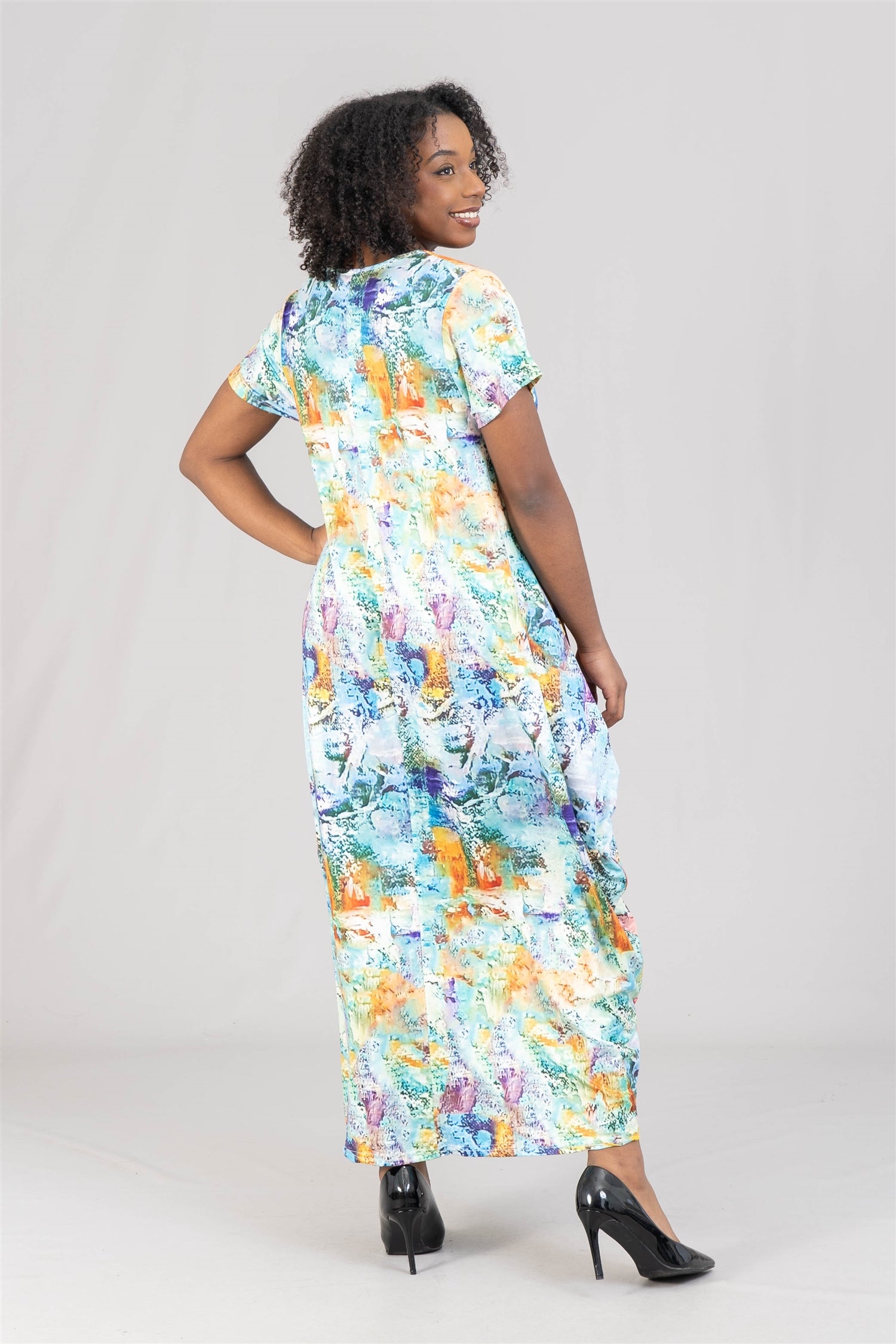 KaraChic CHH22007 Print Knit Maxi Dress