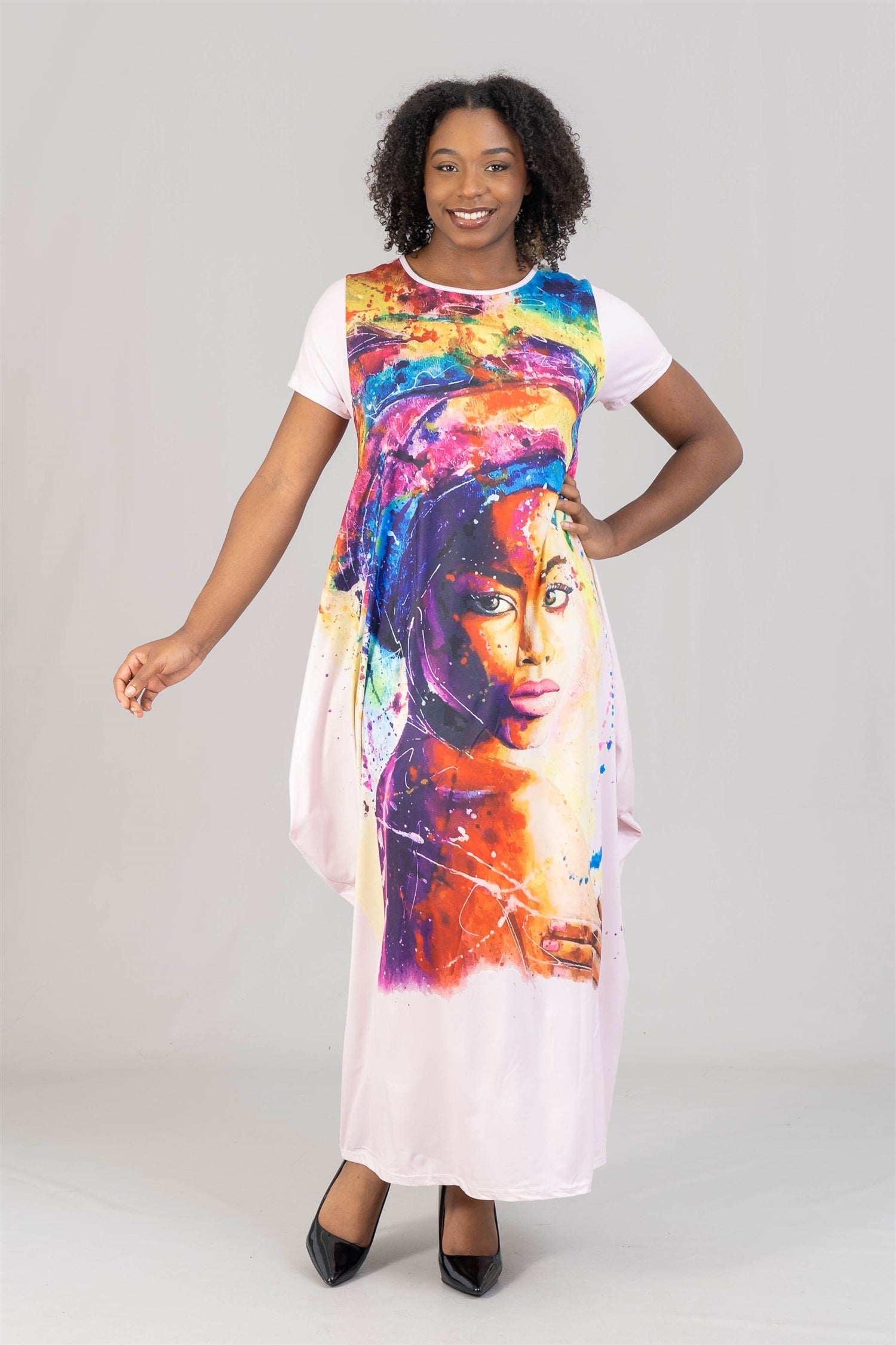 KaraChic CHH22009 Print Knit Maxi Dress