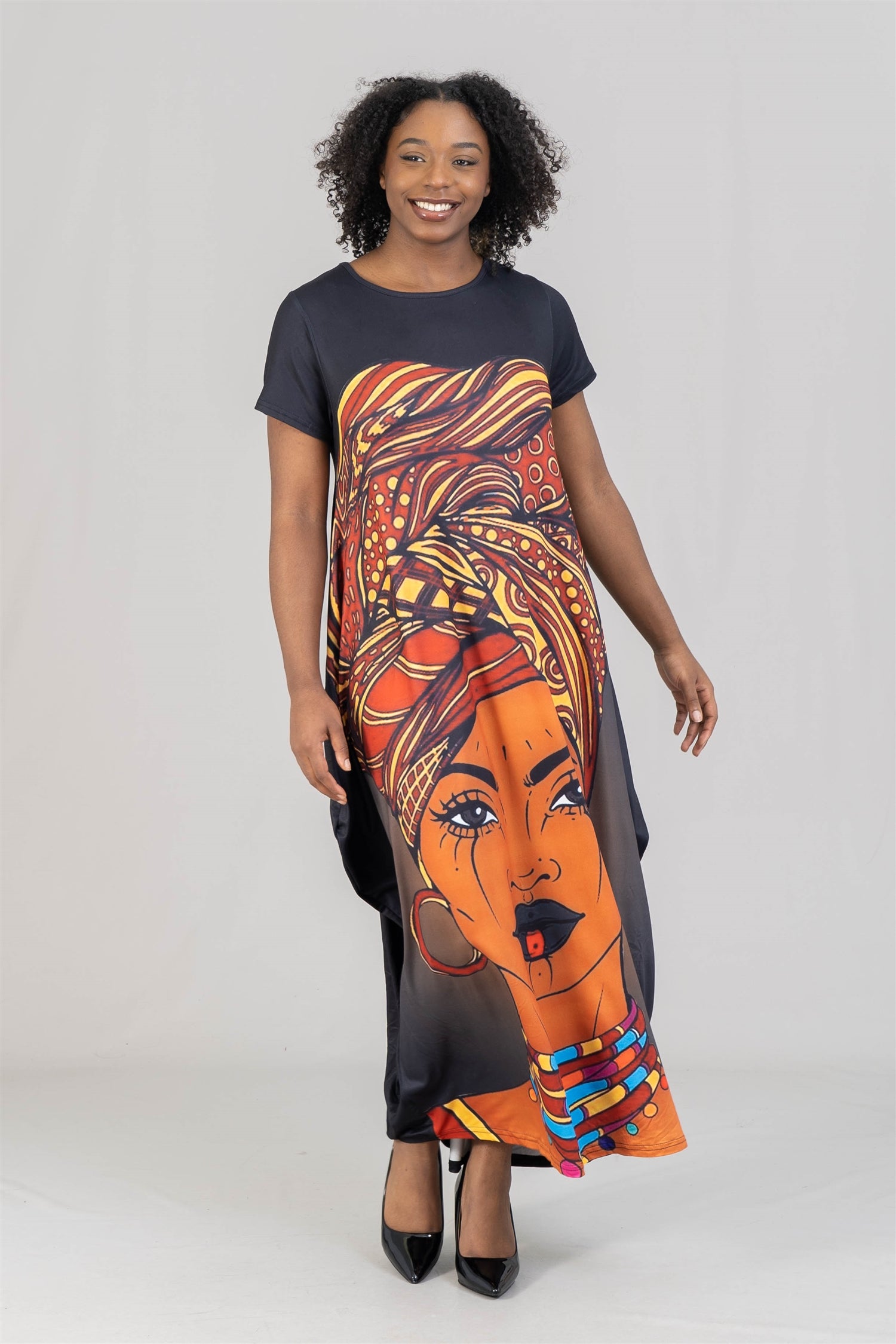 KaraChic CHH22010 Print Knit Maxi Dress