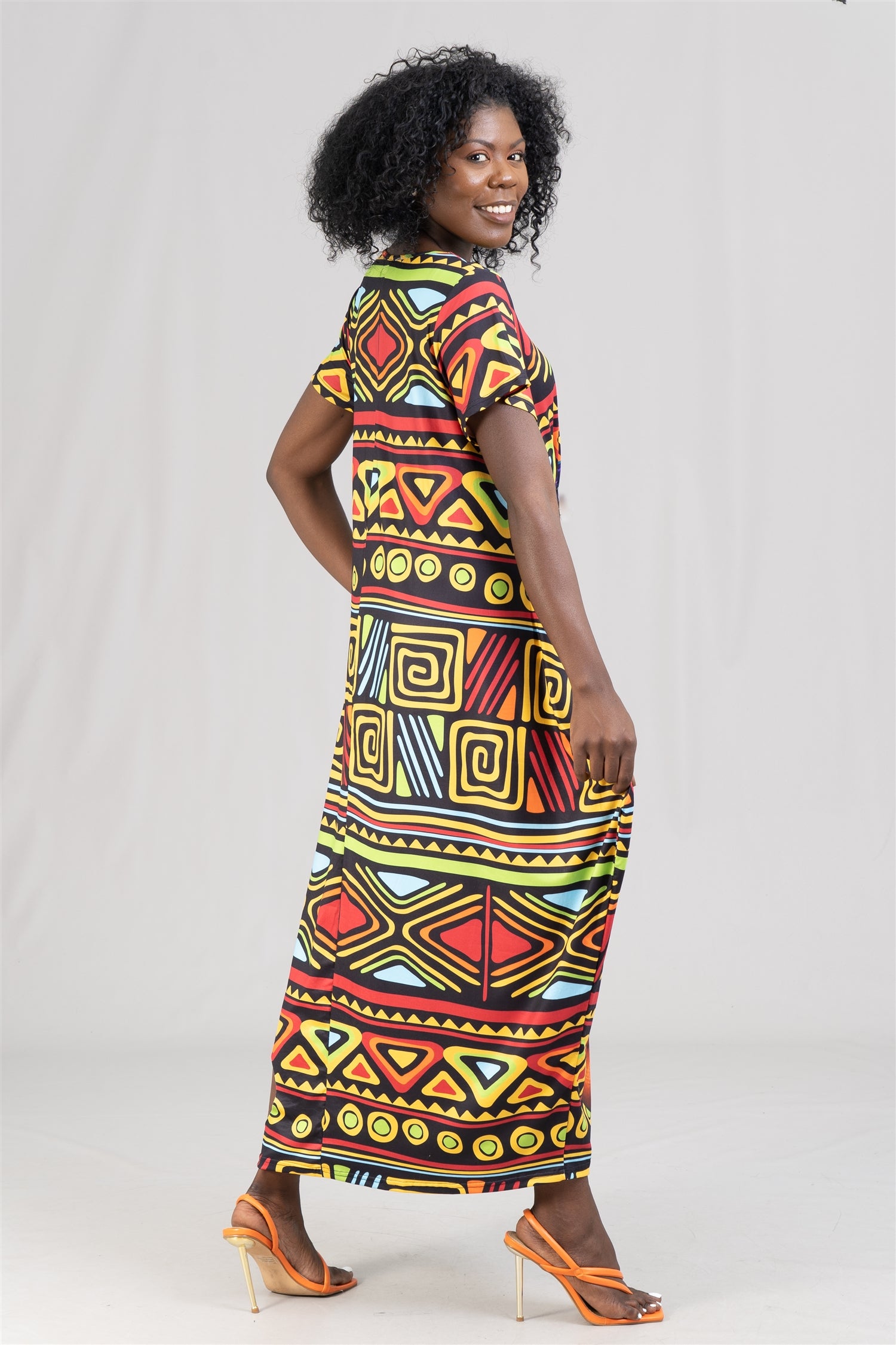 KaraChic CHH22059 Print Knit Maxi Dress