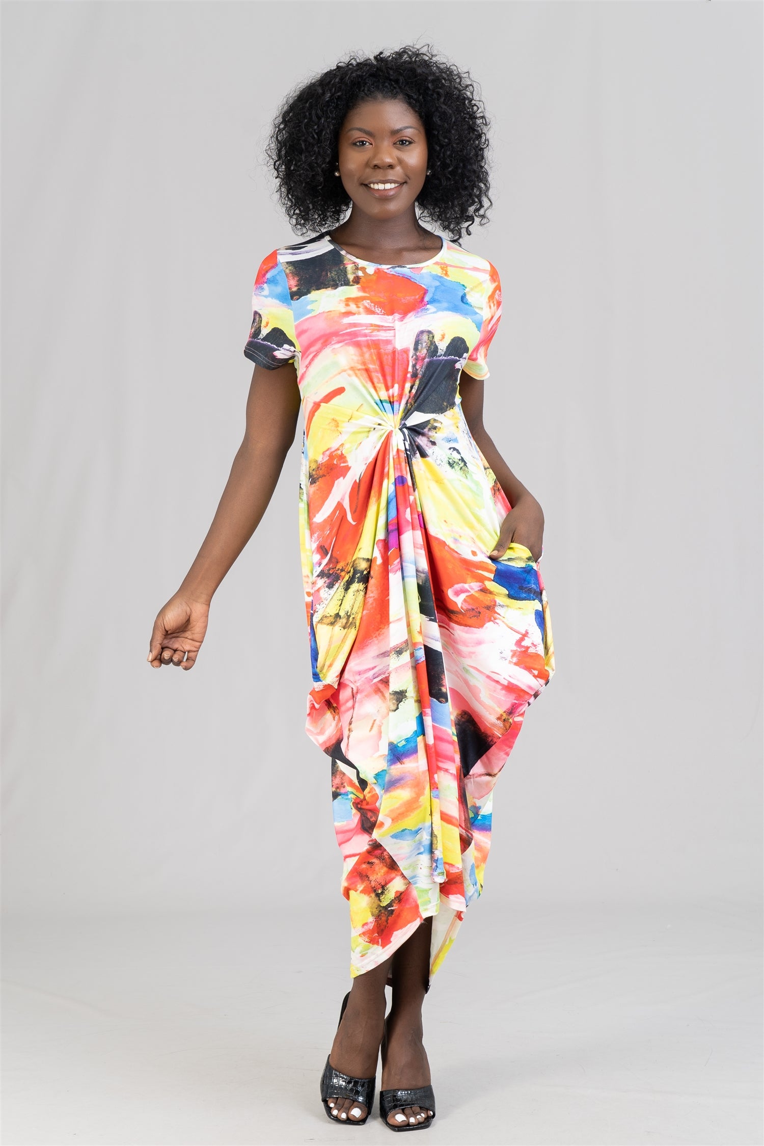 KaraChic CHH22067 Print Knit Maxi Dress