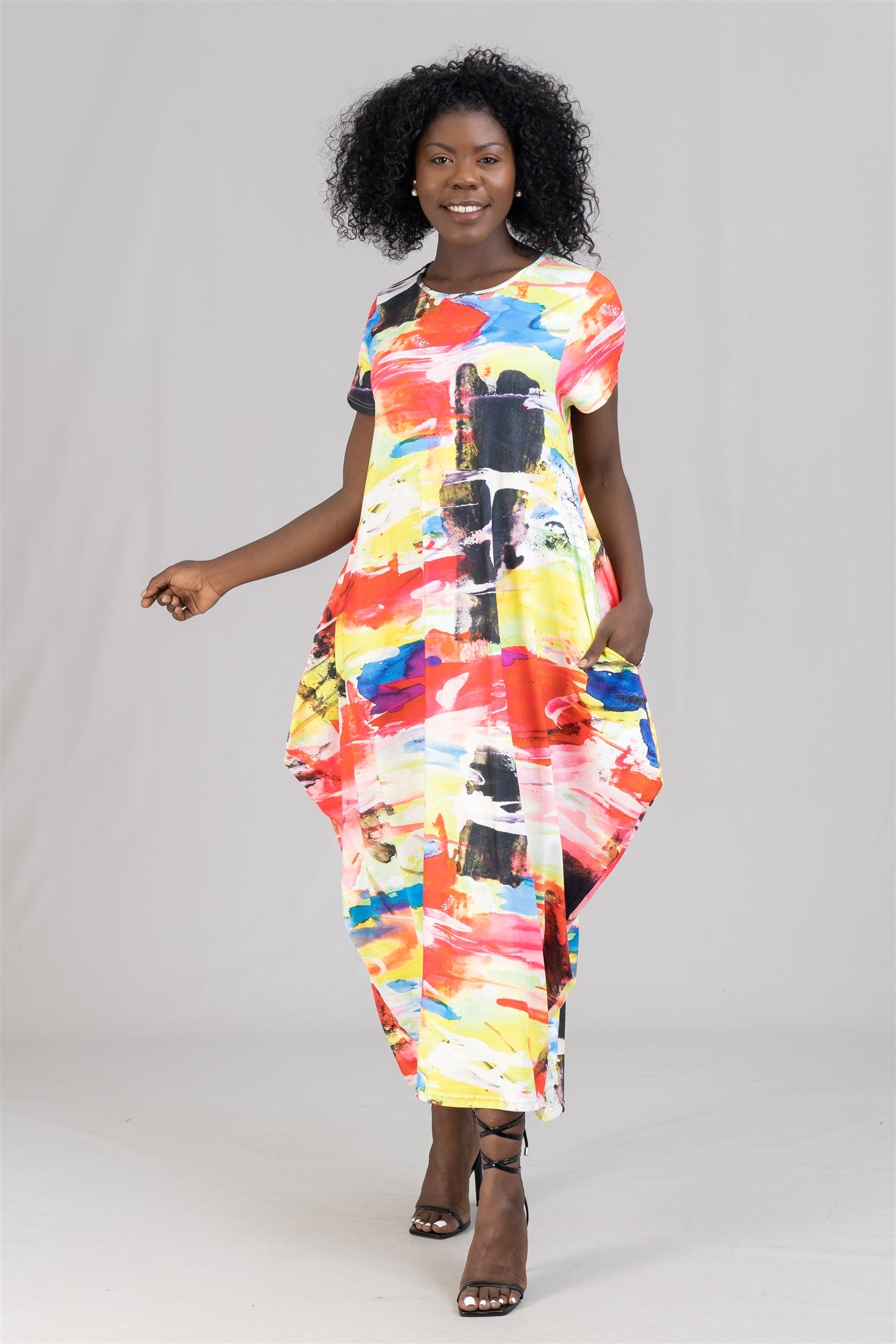 KaraChic CHH22067 Print Knit Maxi Dress