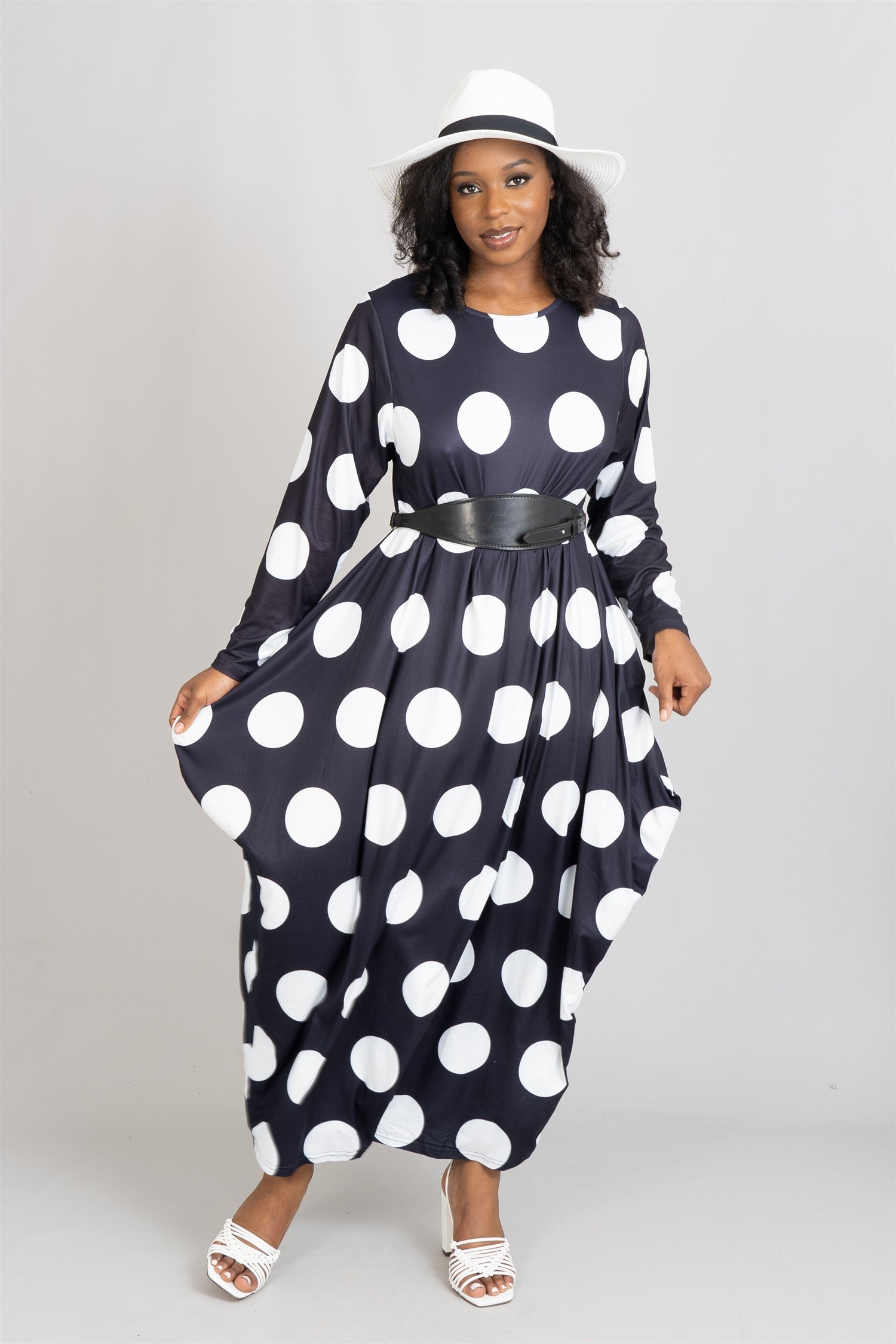KaraChic CHH22083LS Print Knit Maxi Dress