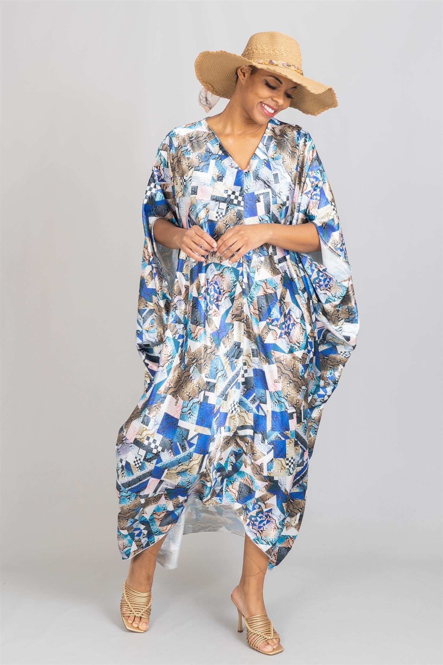 KaraChic CHH22097 High-low Print Kaftan