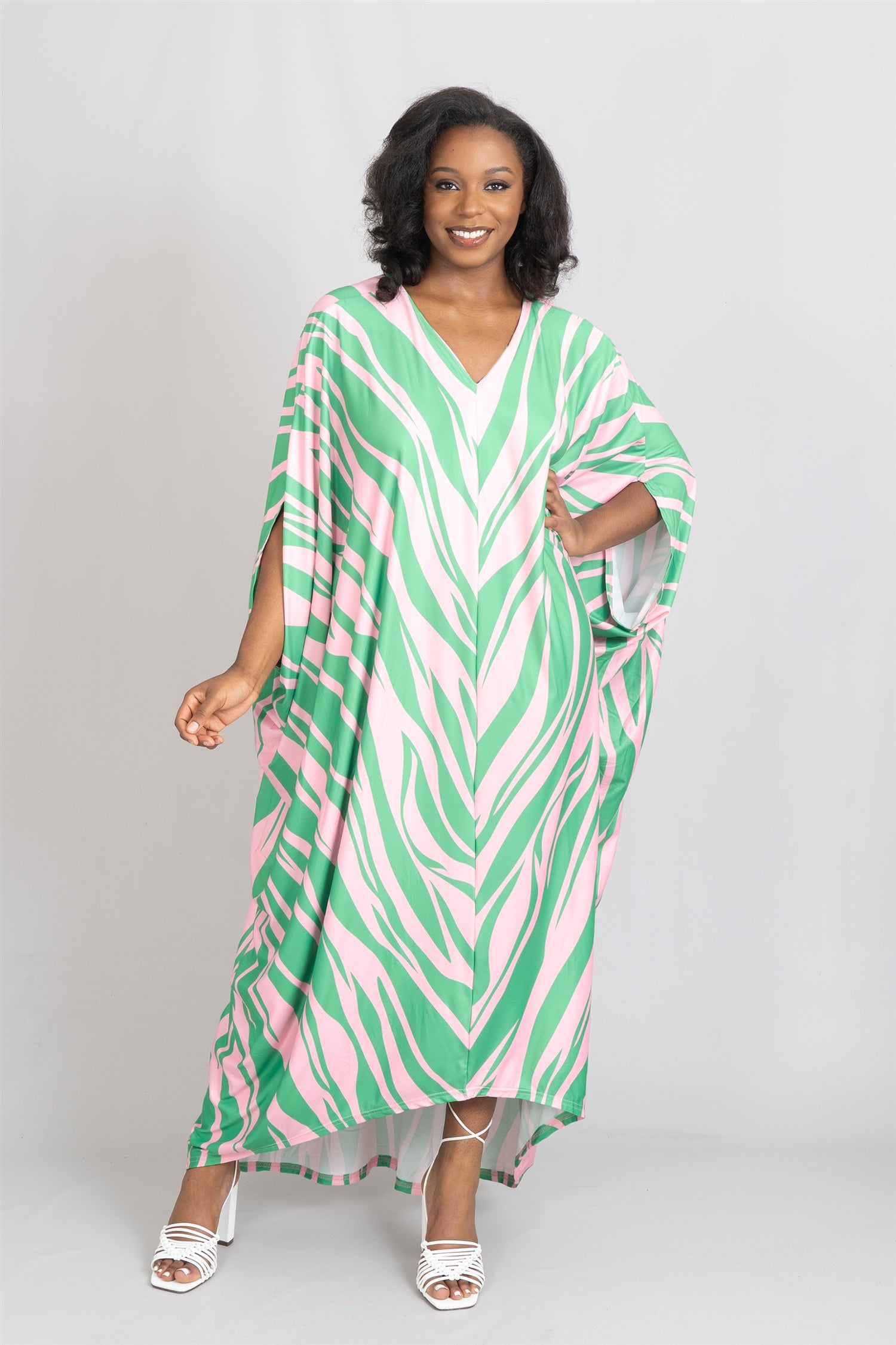 KaraChic CHH22142 Print Knit Kaftan