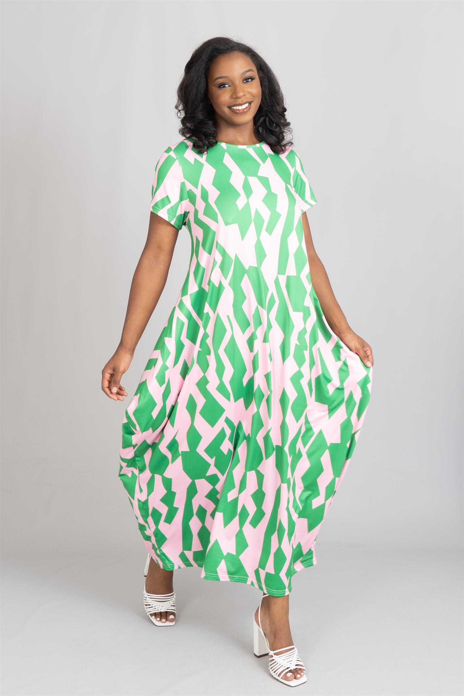 KaraChic CHH22158 Print Knit Maxi Dress