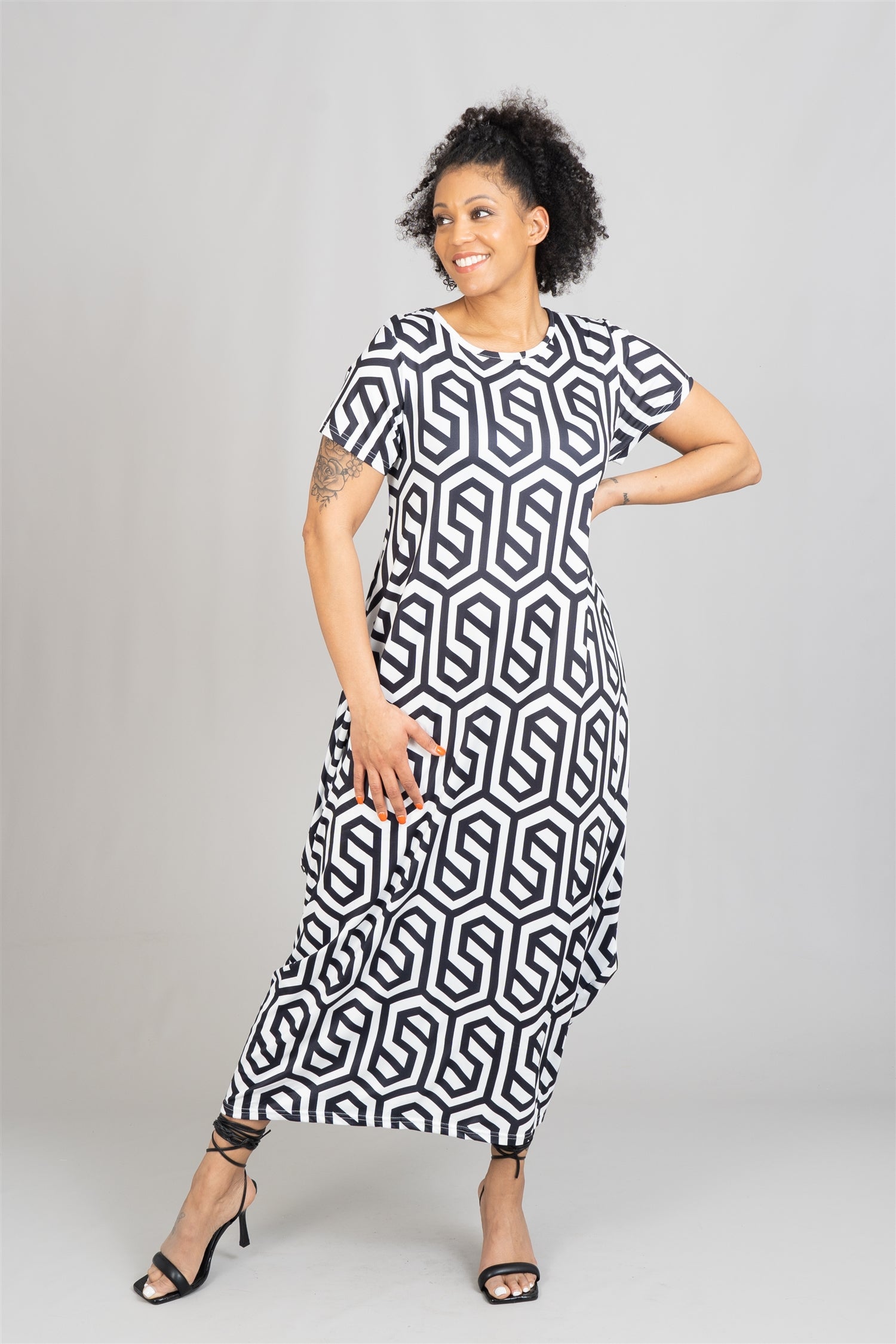 KaraChic CHH22159 Print Knit Maxi Dress