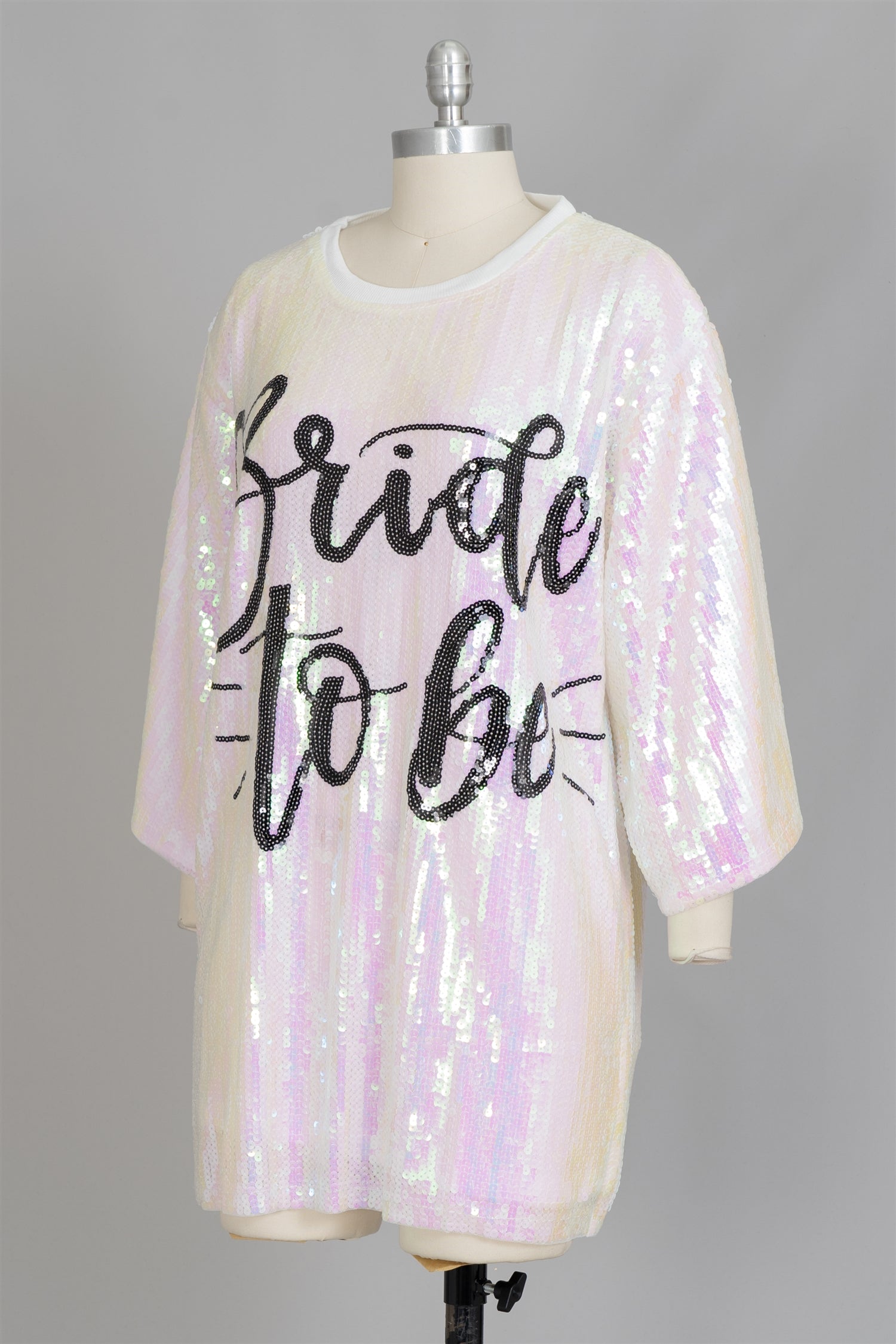 KaraChic CHH23004 Bride to Be Allover Sequin Tunic Top