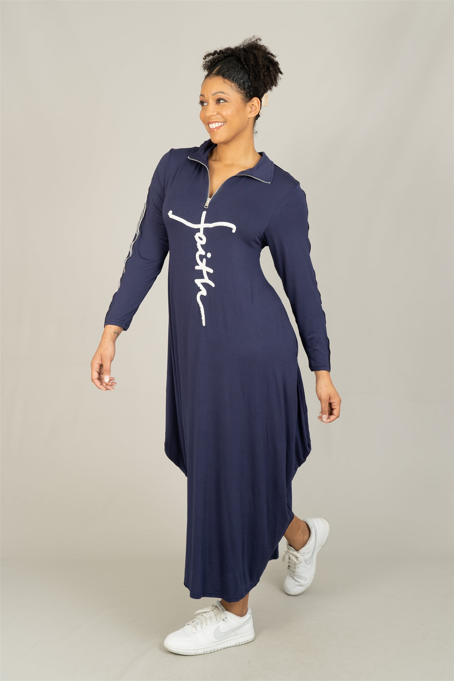 KaraChic CHH23052LS Faith Pearl Knit Maxi Dress