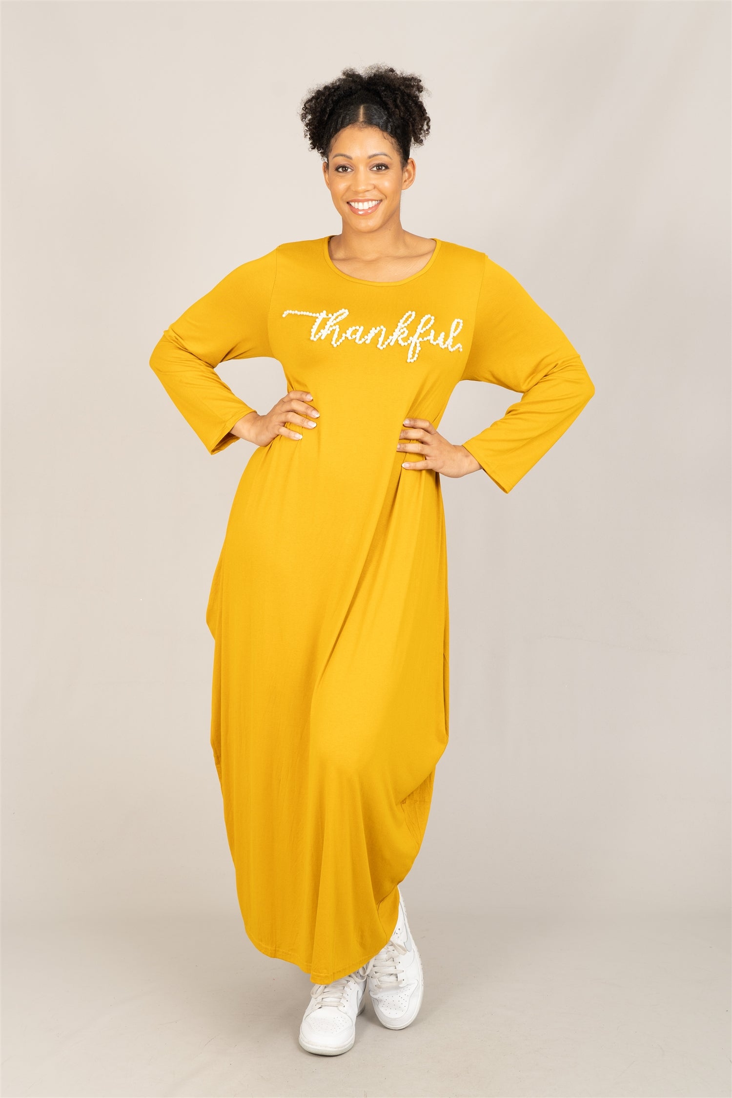 KaraChic Thankful Dress CHH23054LS W/ Pearls