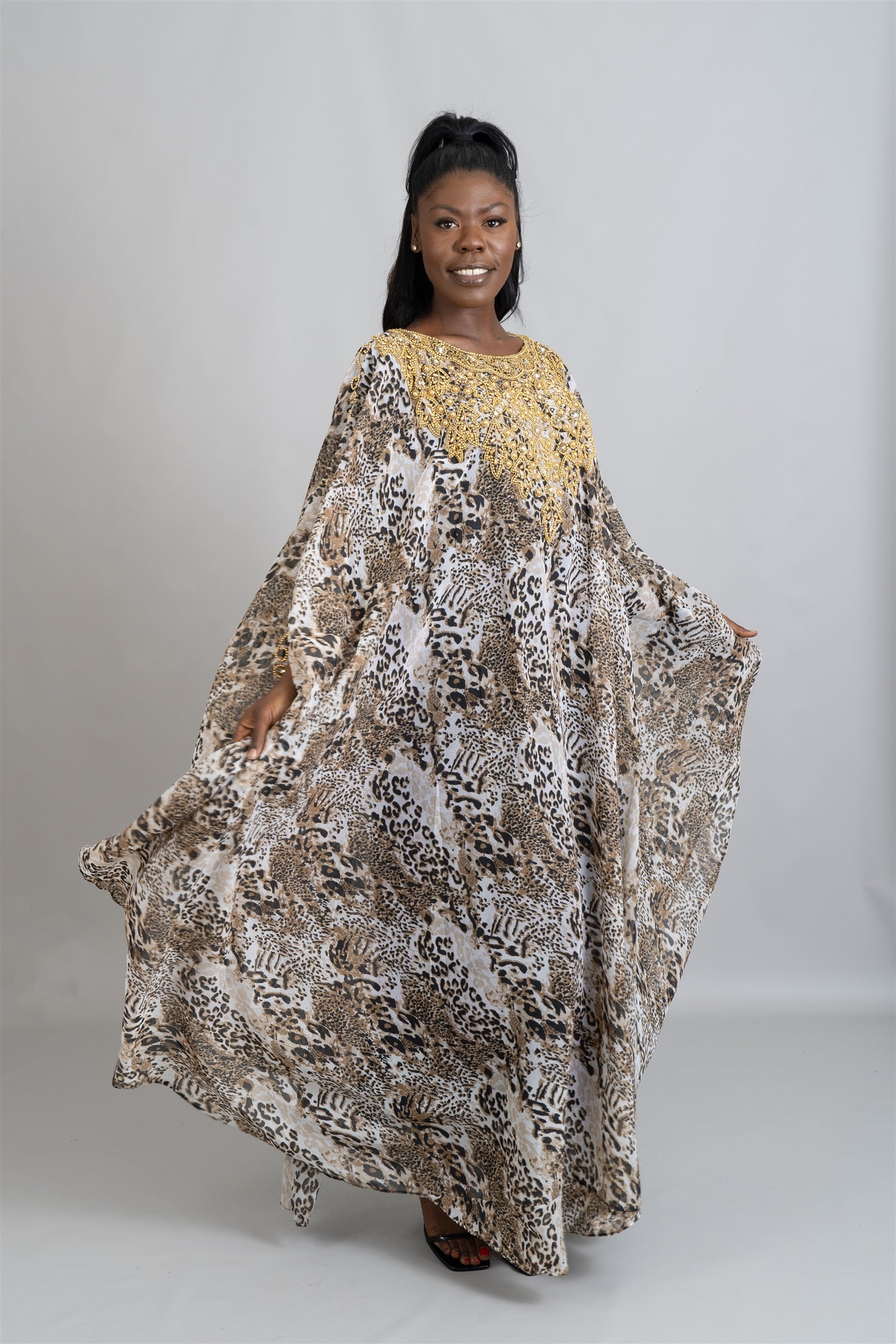 KaraChic M1000 Beaded Chiffon Caftan