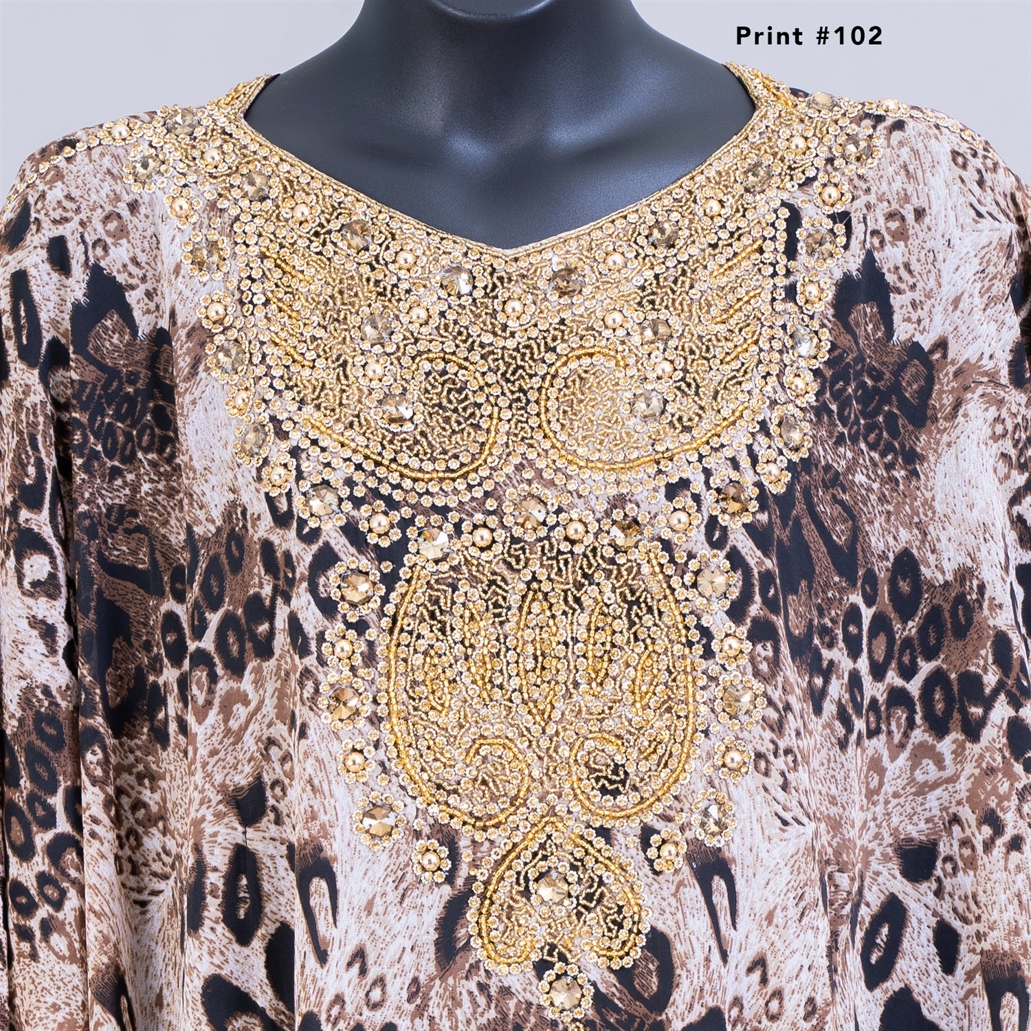 KaraChic M1000 Beaded Chiffon Caftan