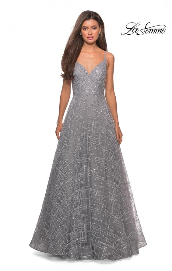 L Femme 27199 Sequined Sweetheart Dress