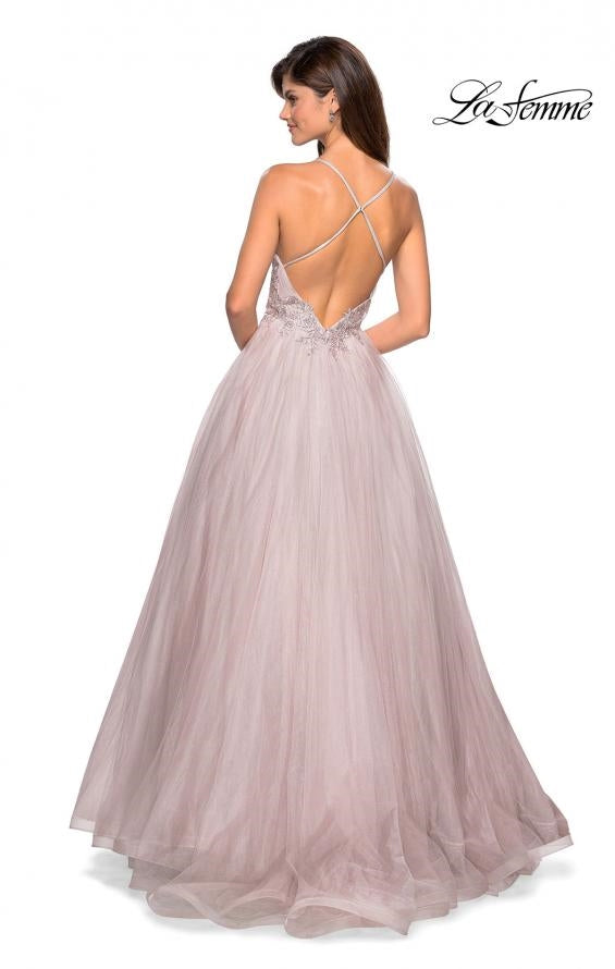 La Femme 27475 Beaded Tulle Dress