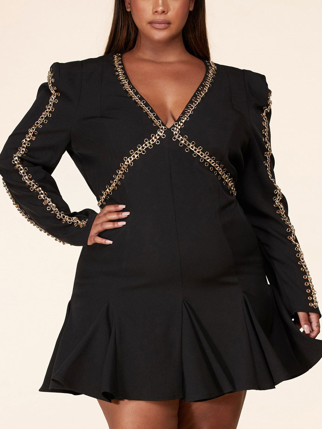 L'atiste by Amy PCD705Z Embellished PlusSize Dress