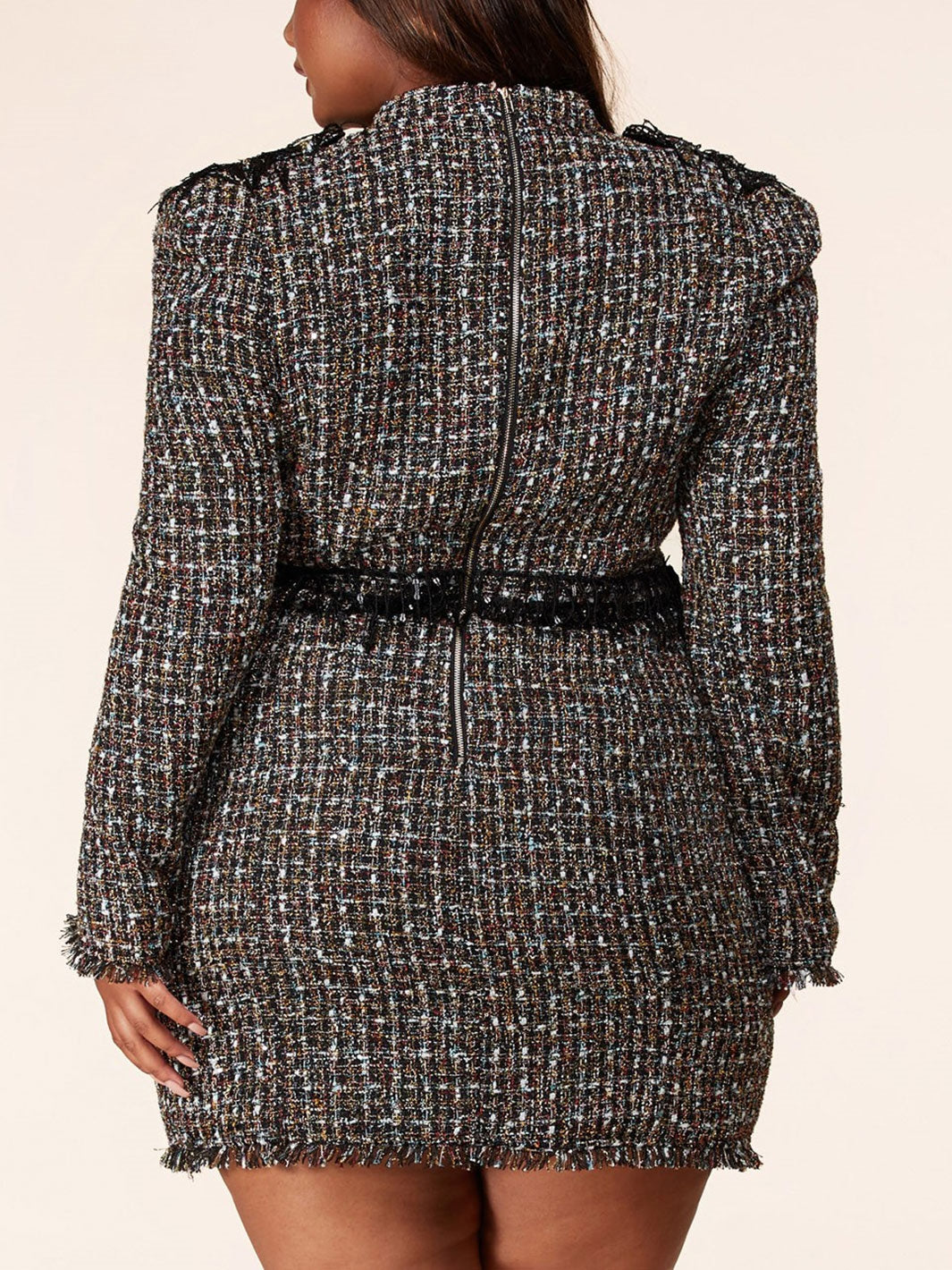 L'atiste by Amy PCD707DD Chain Belt Boucle PlusSize Jacket Dress