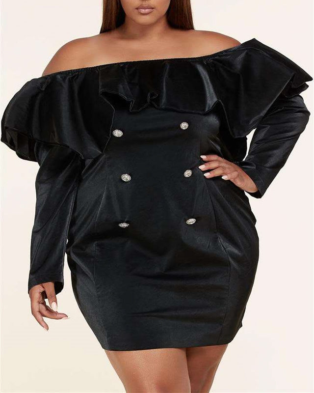 L'atiste by Amy PCD942M Off-shoulder PlusSize Dress