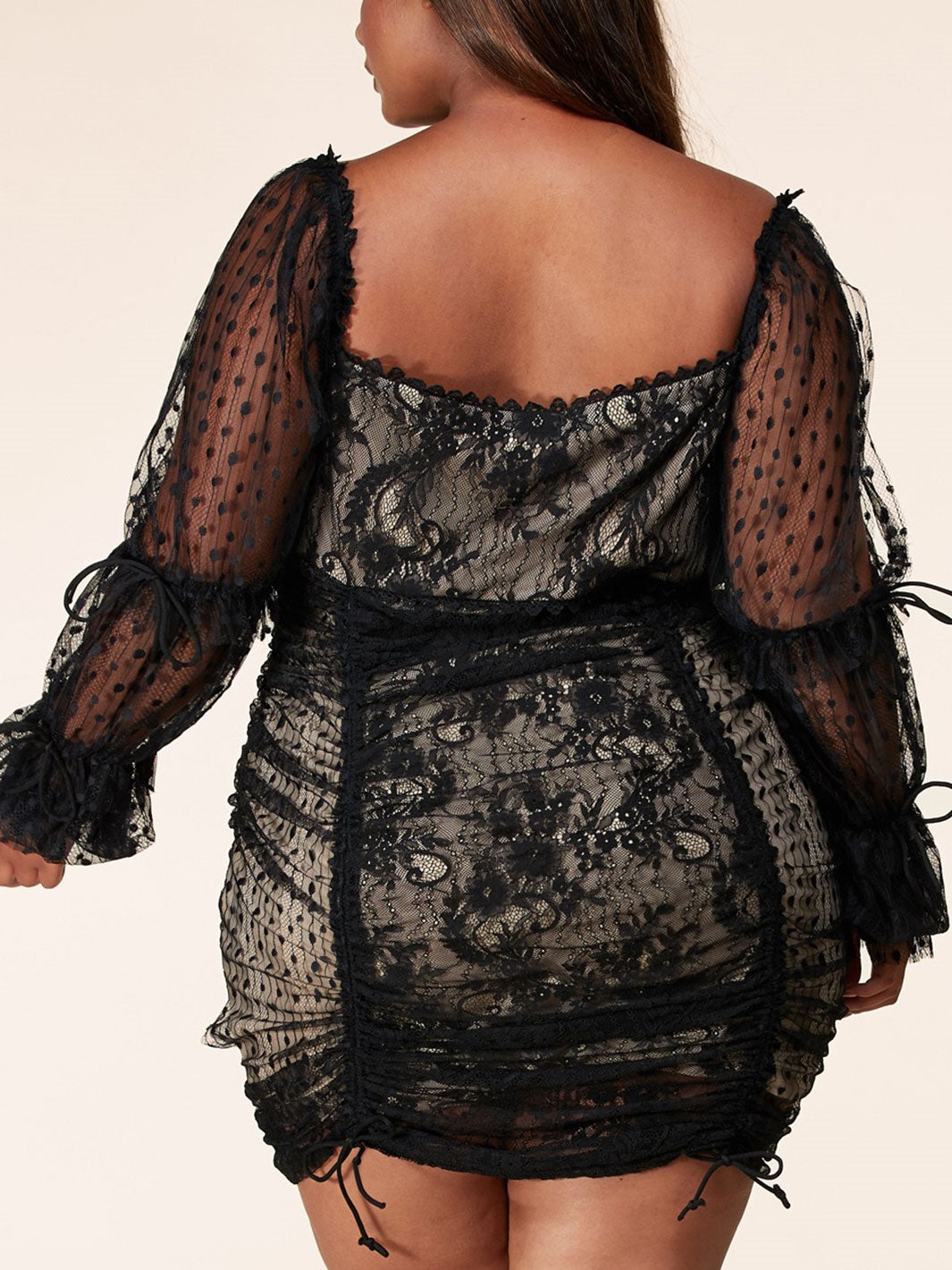 L'atiste by Amy PLD51771A Sheer Overlay PlusSize Dress