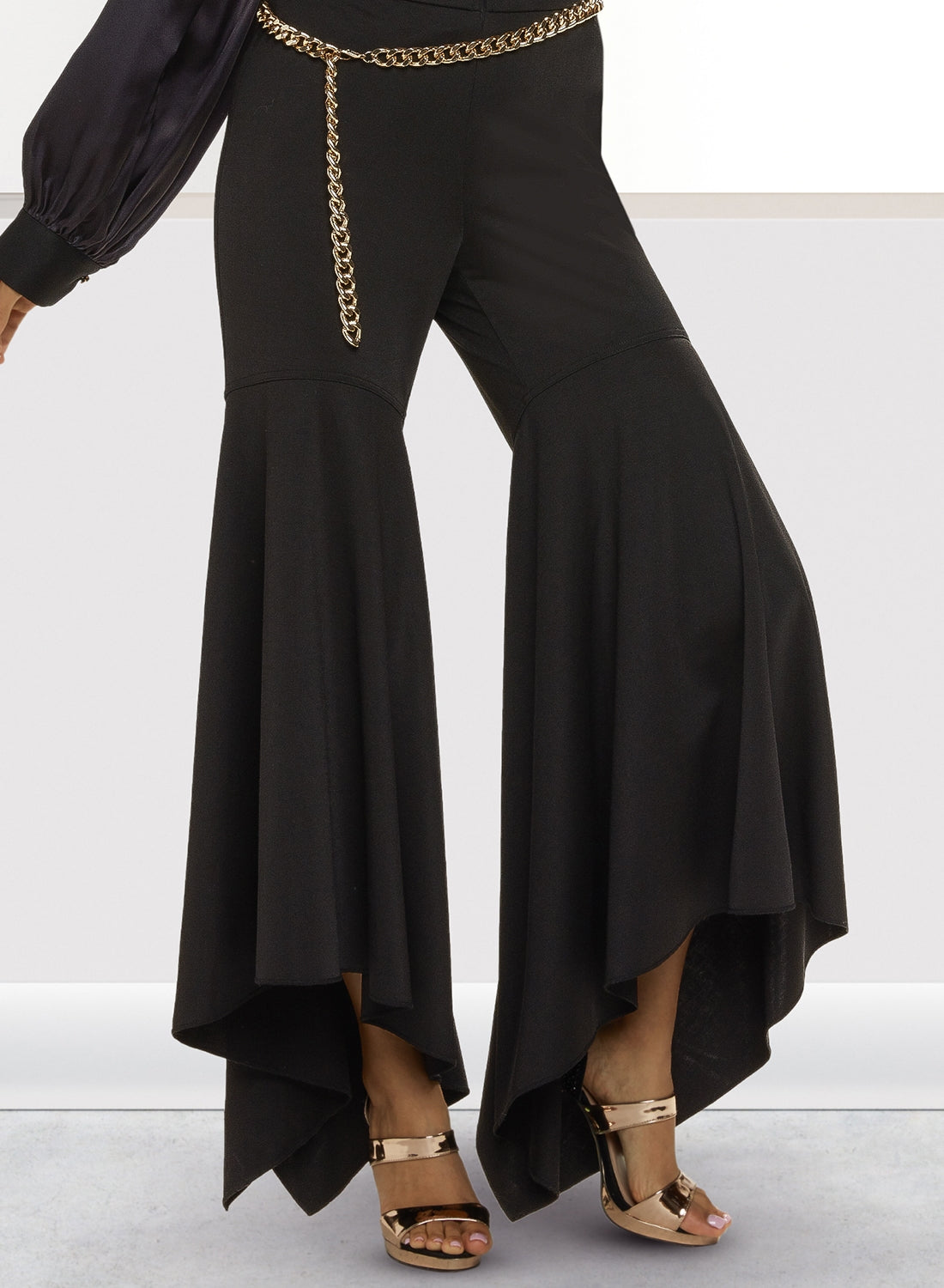 Love the Queen 17447 Wide Leg High-low Pant