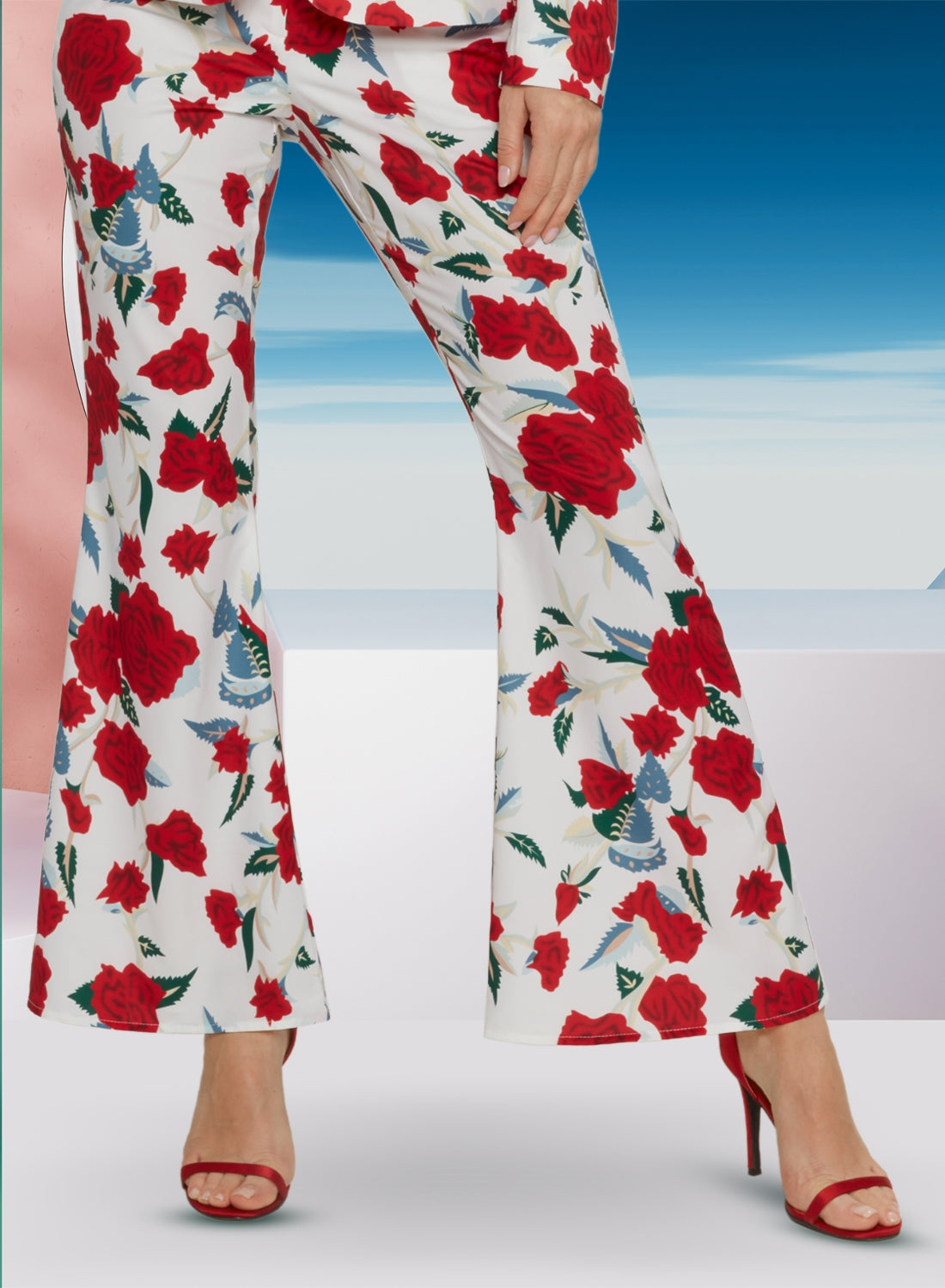 Love the Queen 17462P Floral Print Novelty Stretch Pant