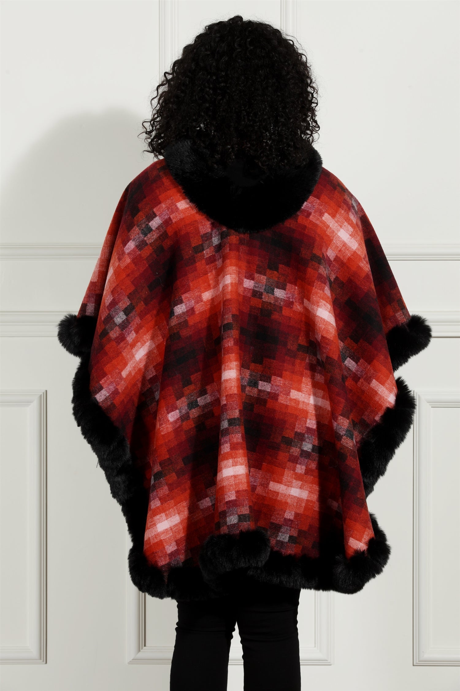 Luxe Moda LM232 Print Faux Fur Cape