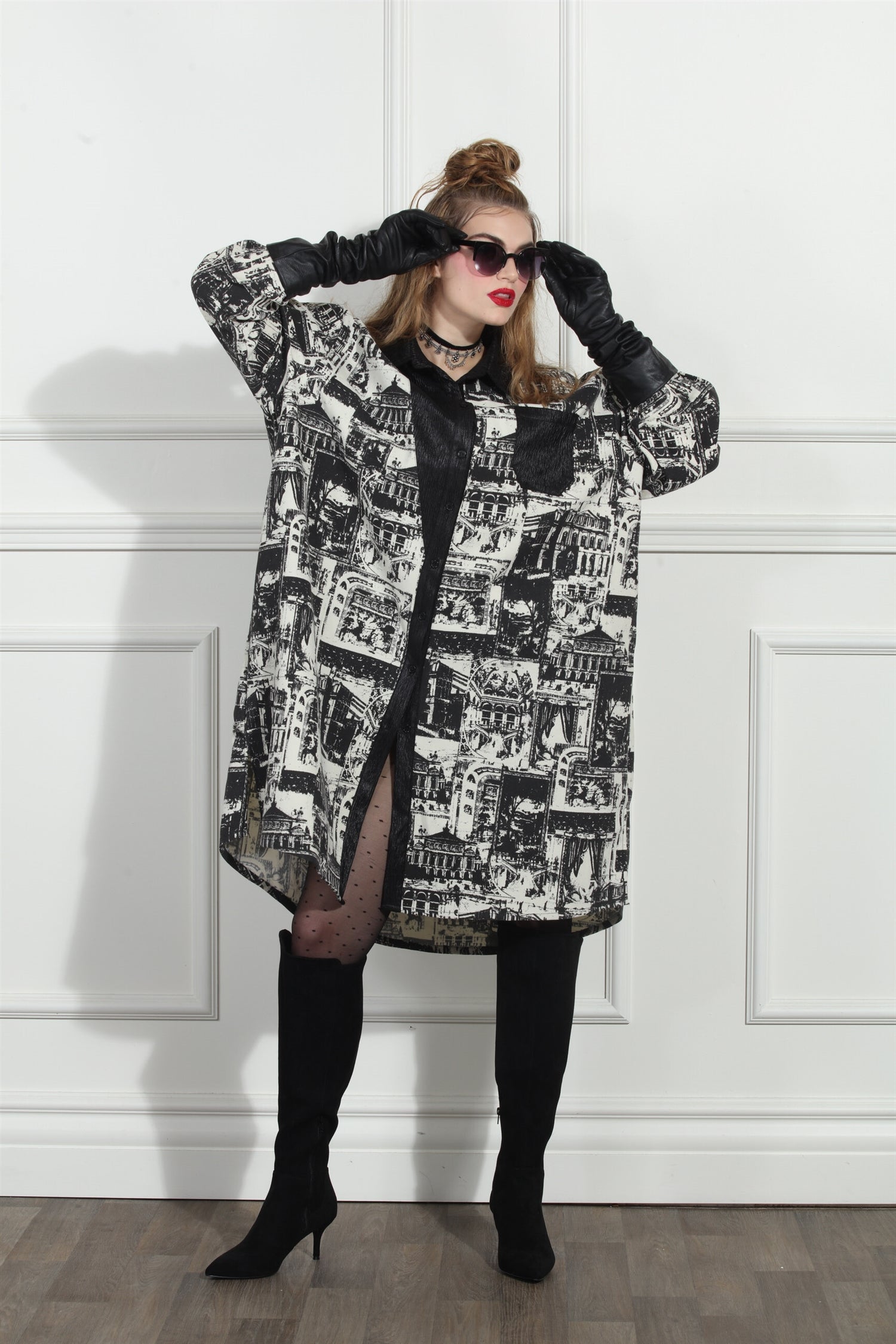 Luxe Moda LM249 Twill Print Coat