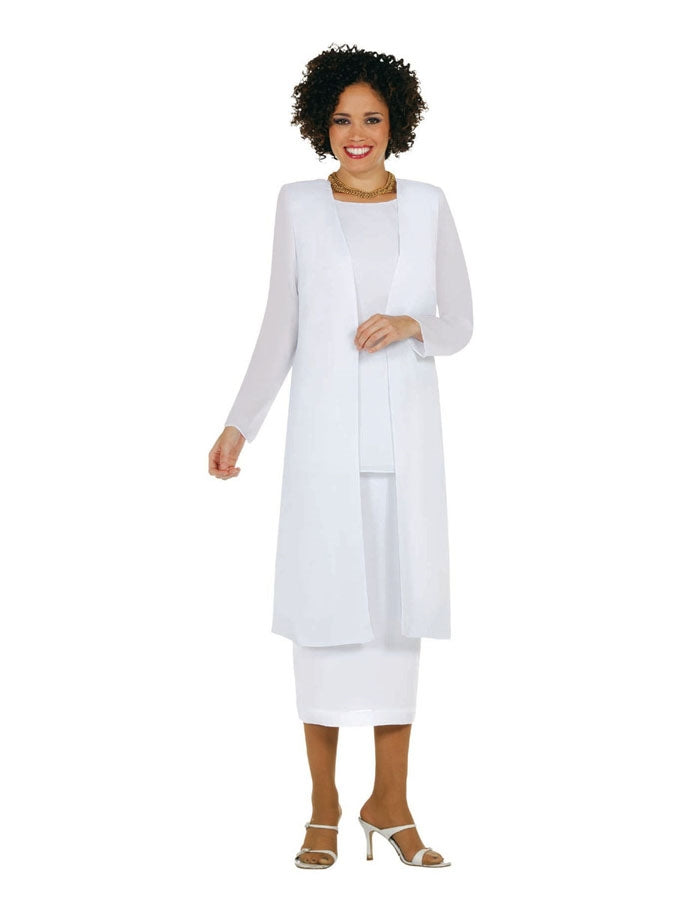 Misty Lane 13058 Georgette Coat, Shell & Skirt 3pc Set