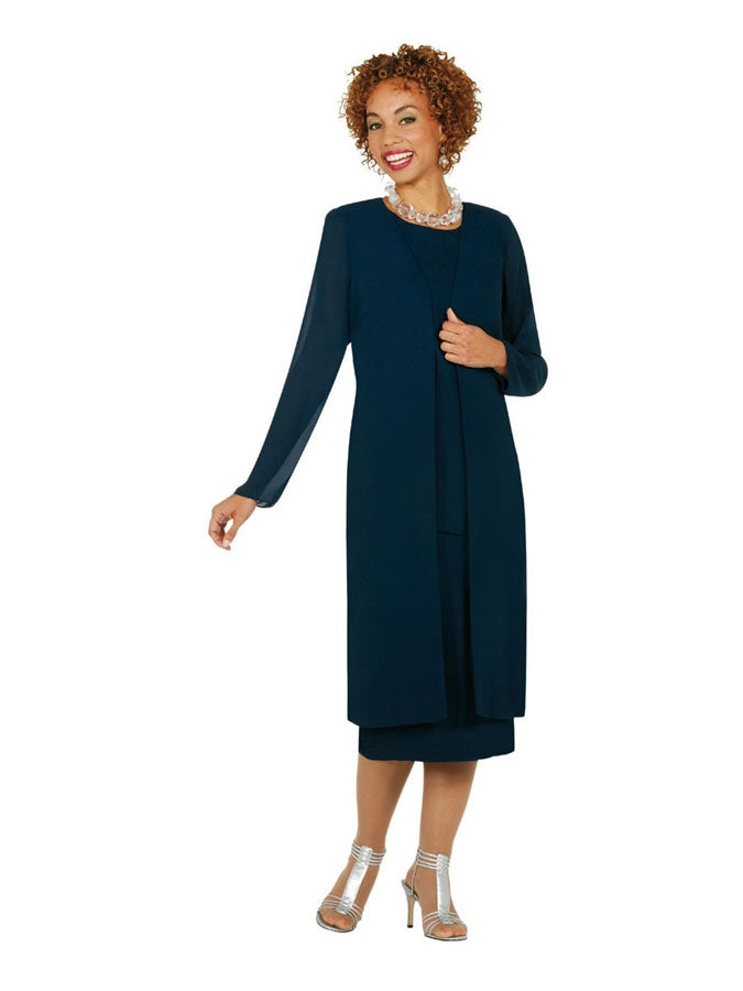 Misty Lane 13058 Georgette Coat, Shell & Skirt 3pc Set