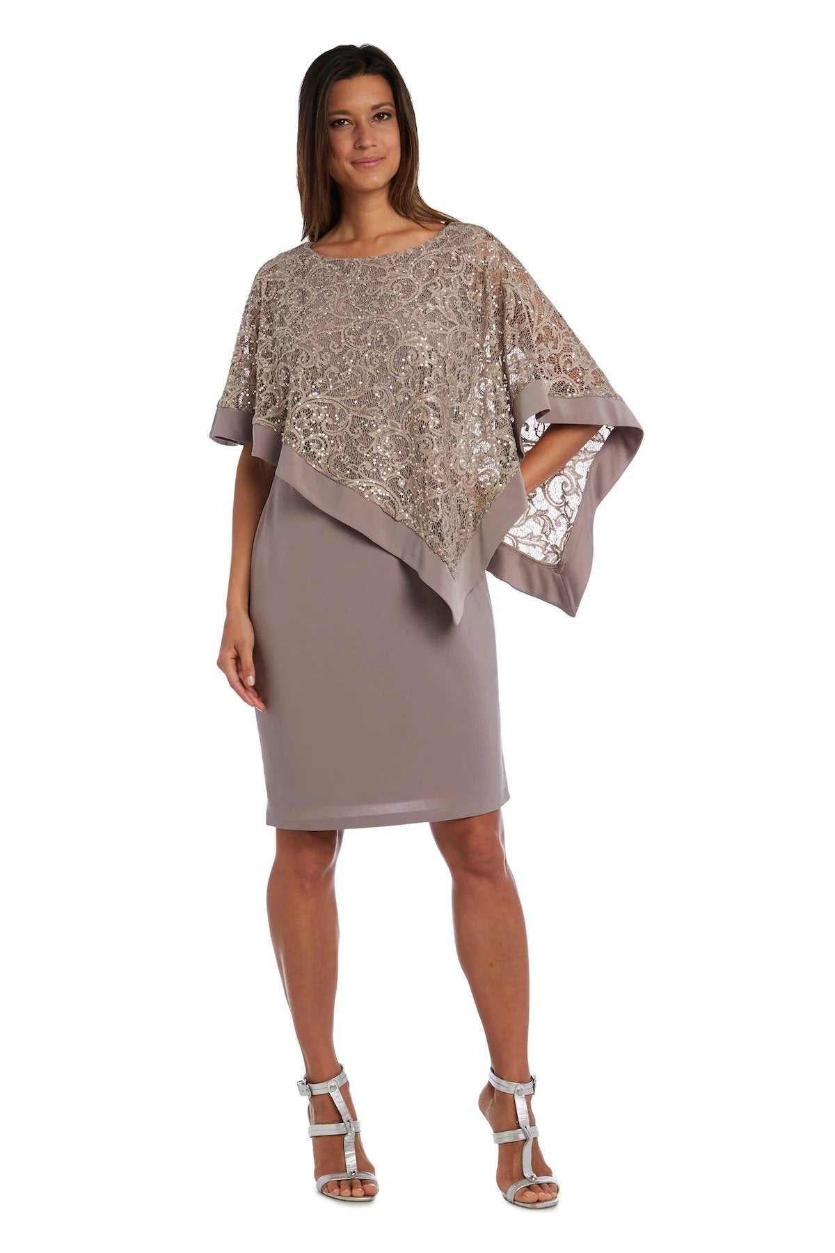 R&M Richards 2292 Lace Poncho Dress
