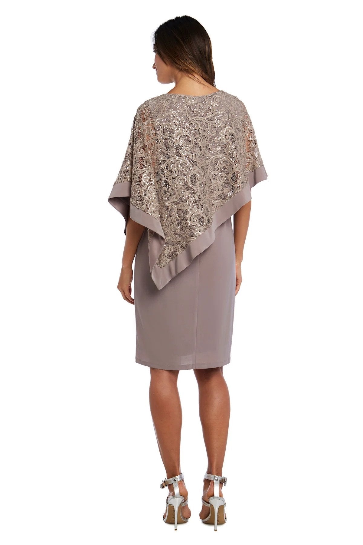 R&M Richards 2292 Lace Poncho Dress