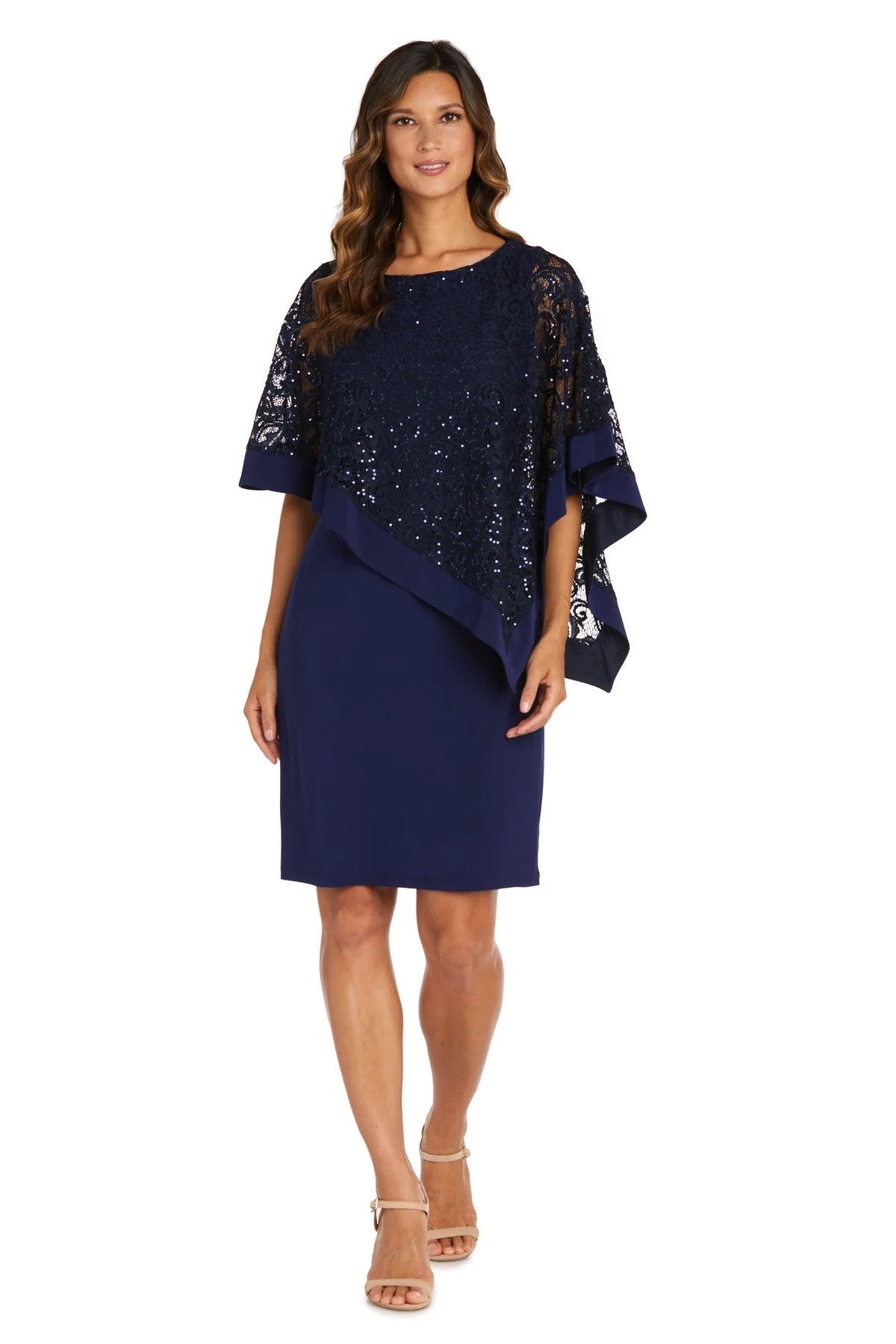 R&M Richards 2292 Lace Poncho Dress