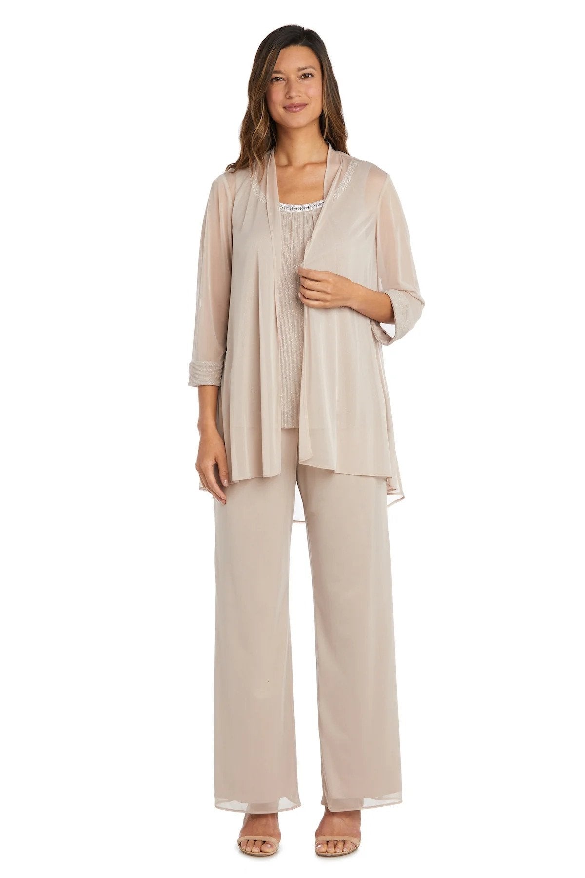 R&M Richards 2593 Crinkle Chiffon 3pc Pant Set