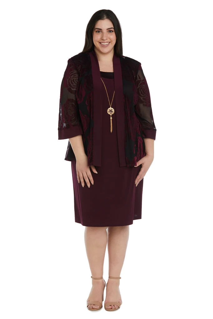 R&M Richards 7999W Two-tone PlusSize 2pc Jacket Dress