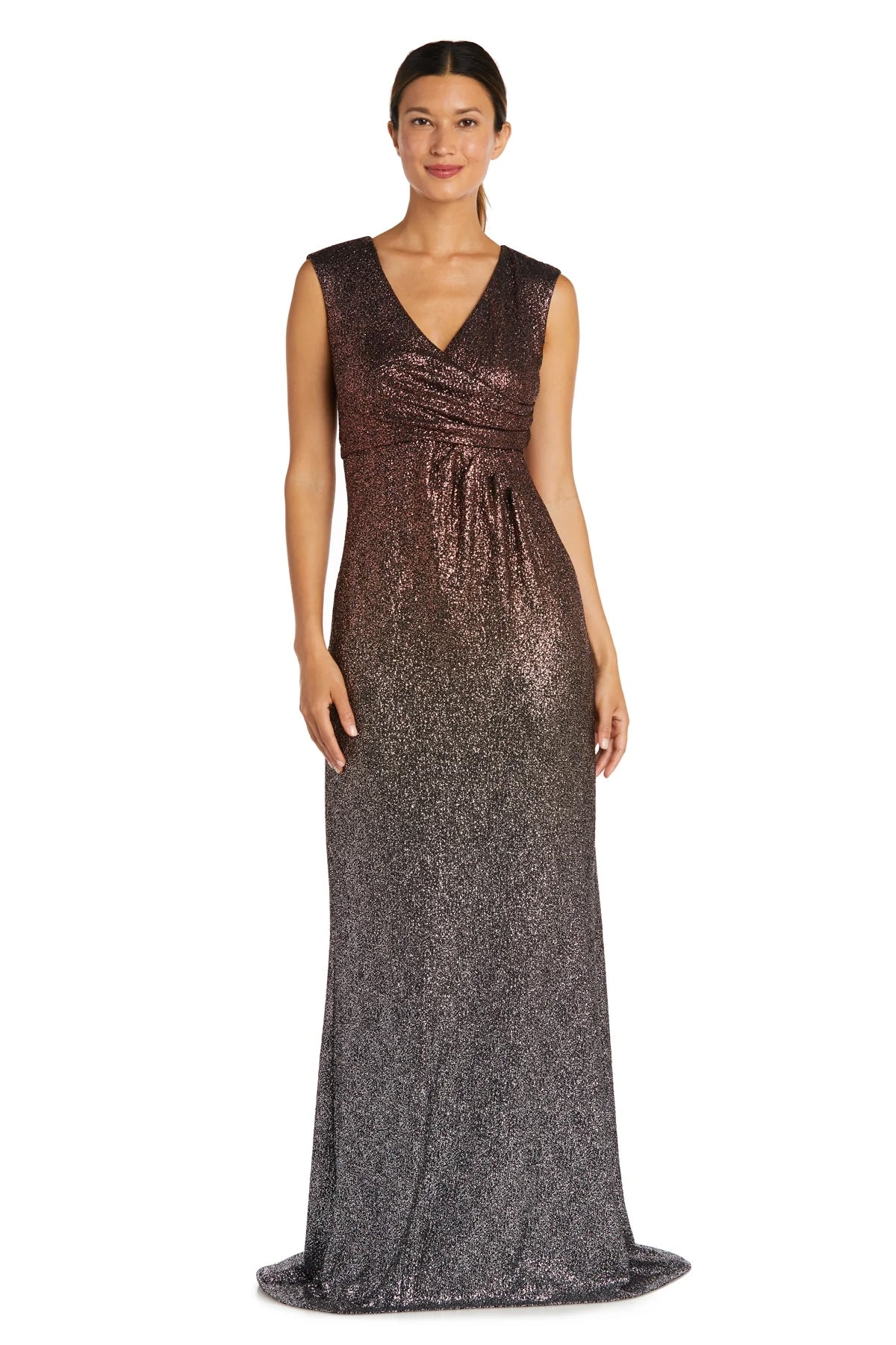 RM Richards 9116 Ombre Knit Wrap Front Dress