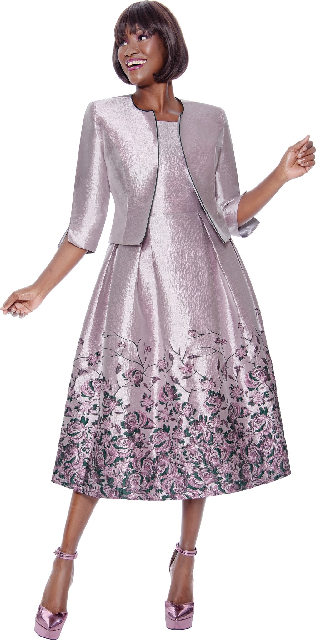 Terramina 7136 Floral Brocade Jacket Dress