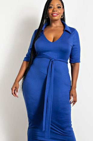 The Curve 74181CD Tie-waist Knit PlusSize Dress