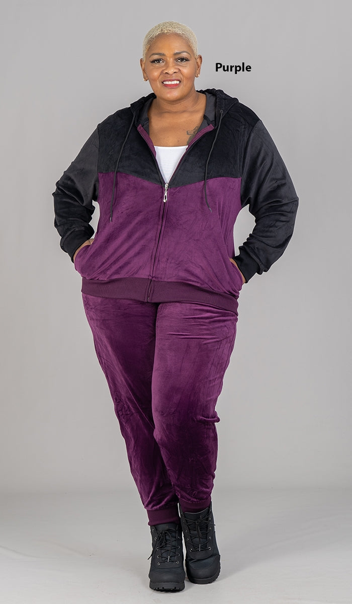 Tracksuit LJS500 Two-tone Velour 2pc Jog Set