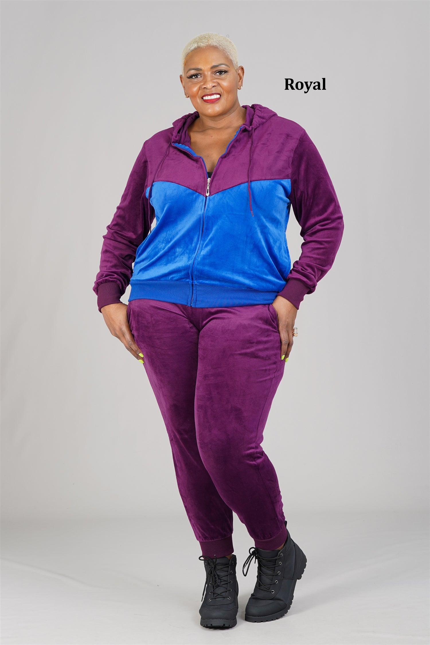 Tracksuit LJS500 Two-tone Velour 2pc Jog Set