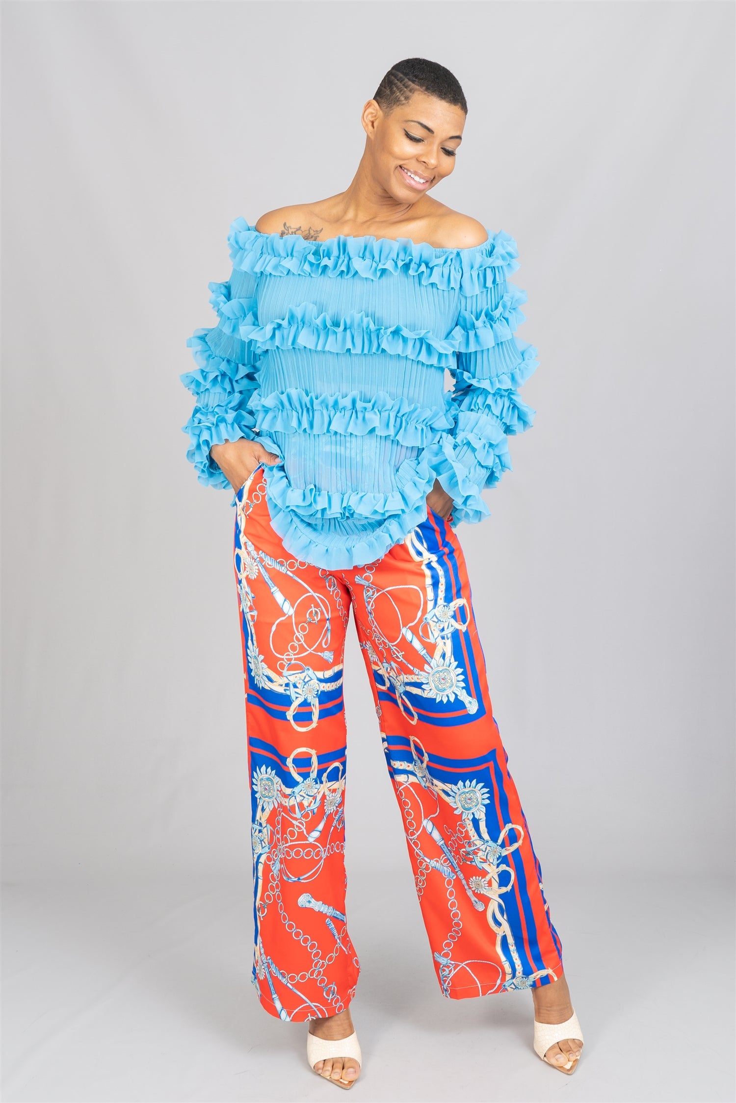 WoWo PT10343 Print Pant