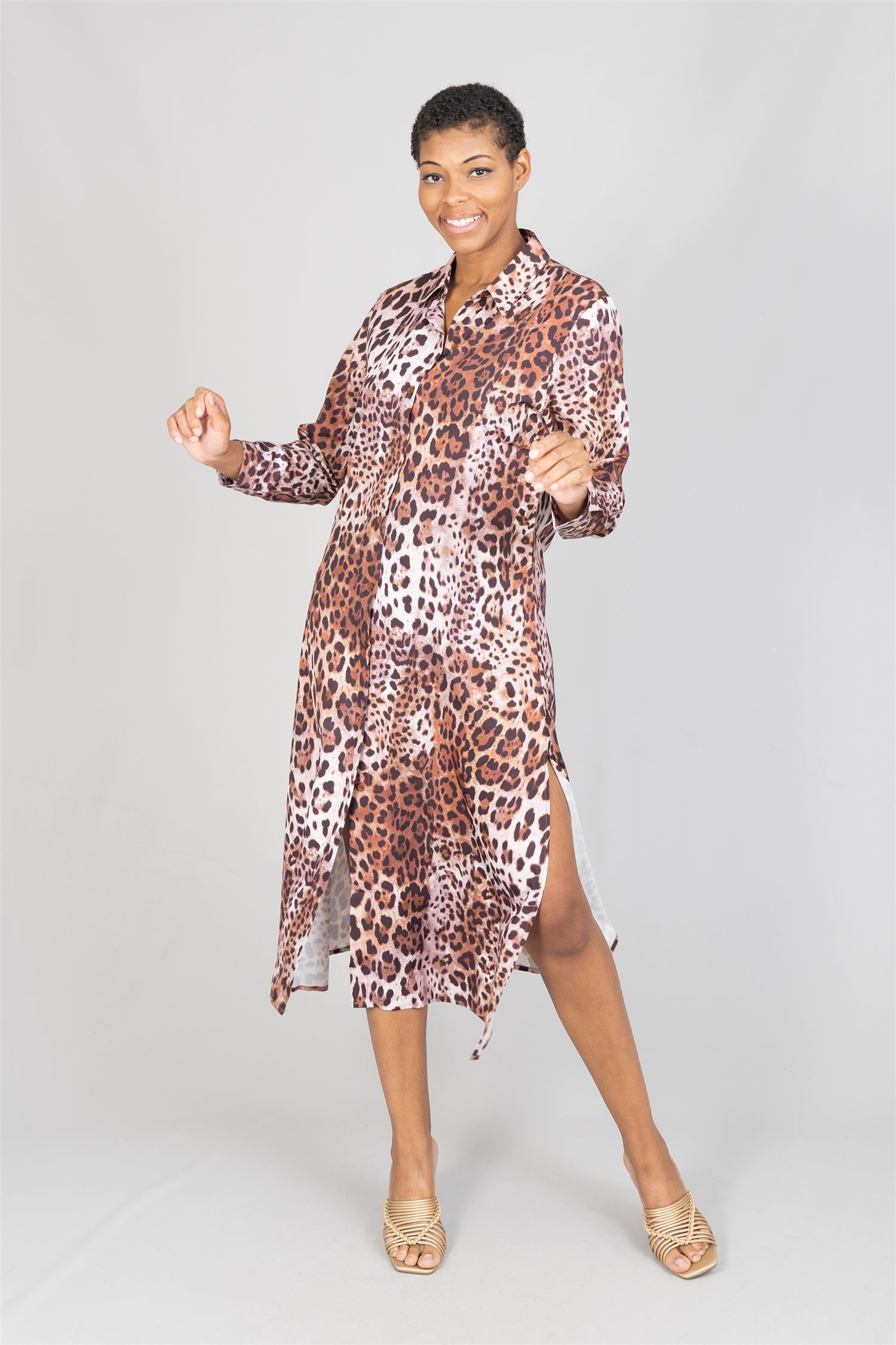 WoWo T0632 Belted Print Dress