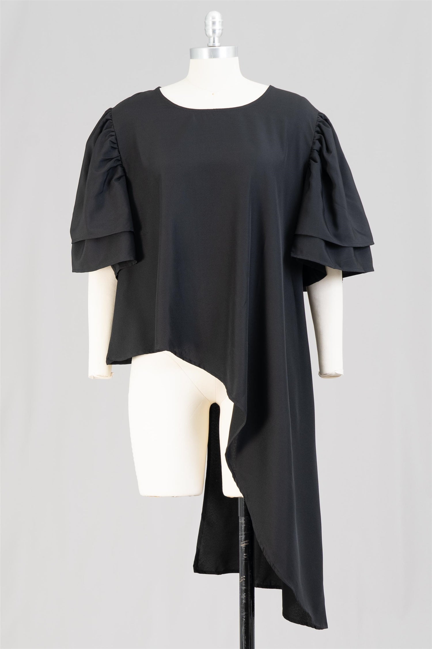 WoWo T20114X Asymmetrical Tunic Top